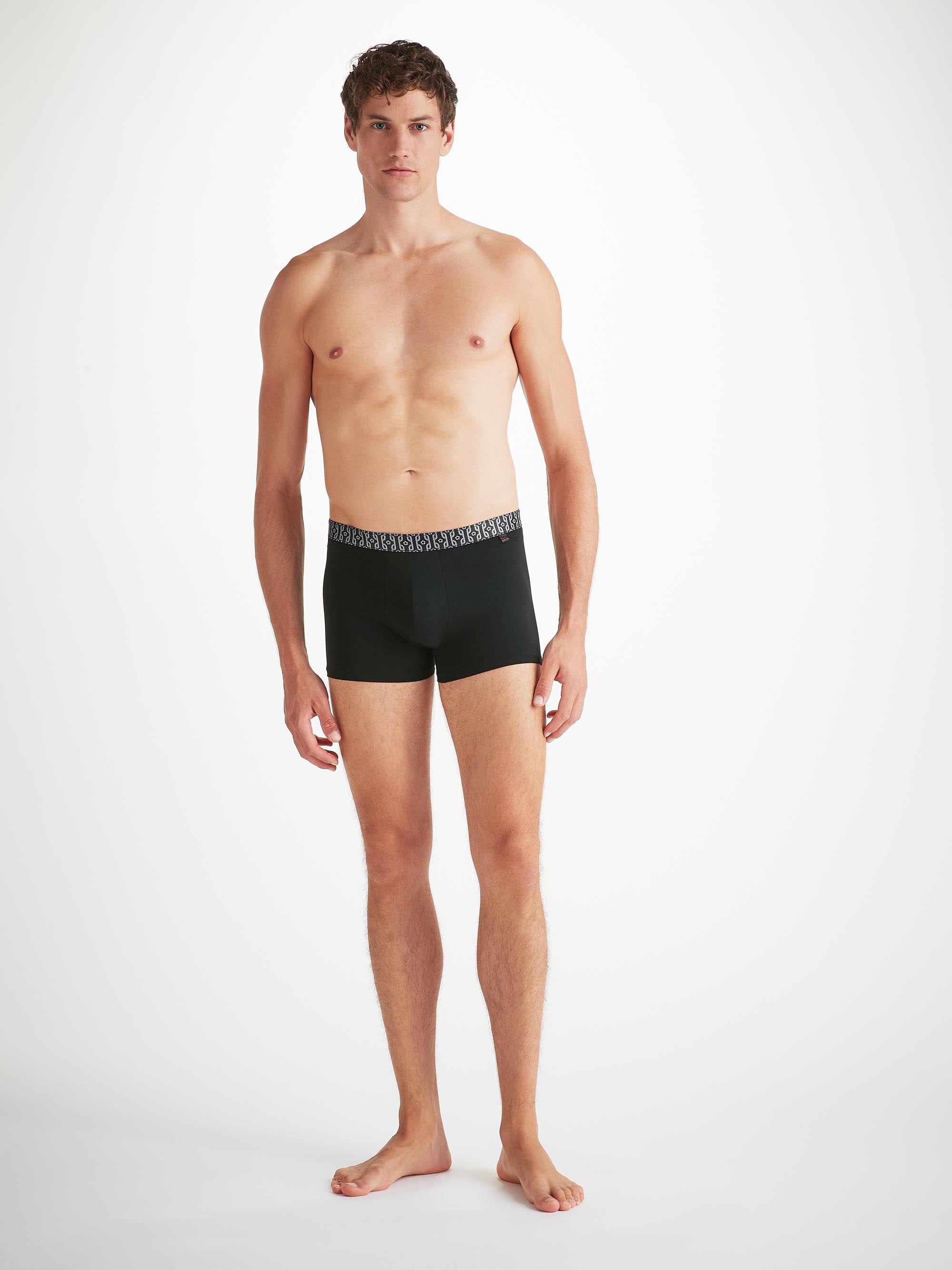 Men's Boxer Briefs Pima Cotton Stretch Black Rope Print