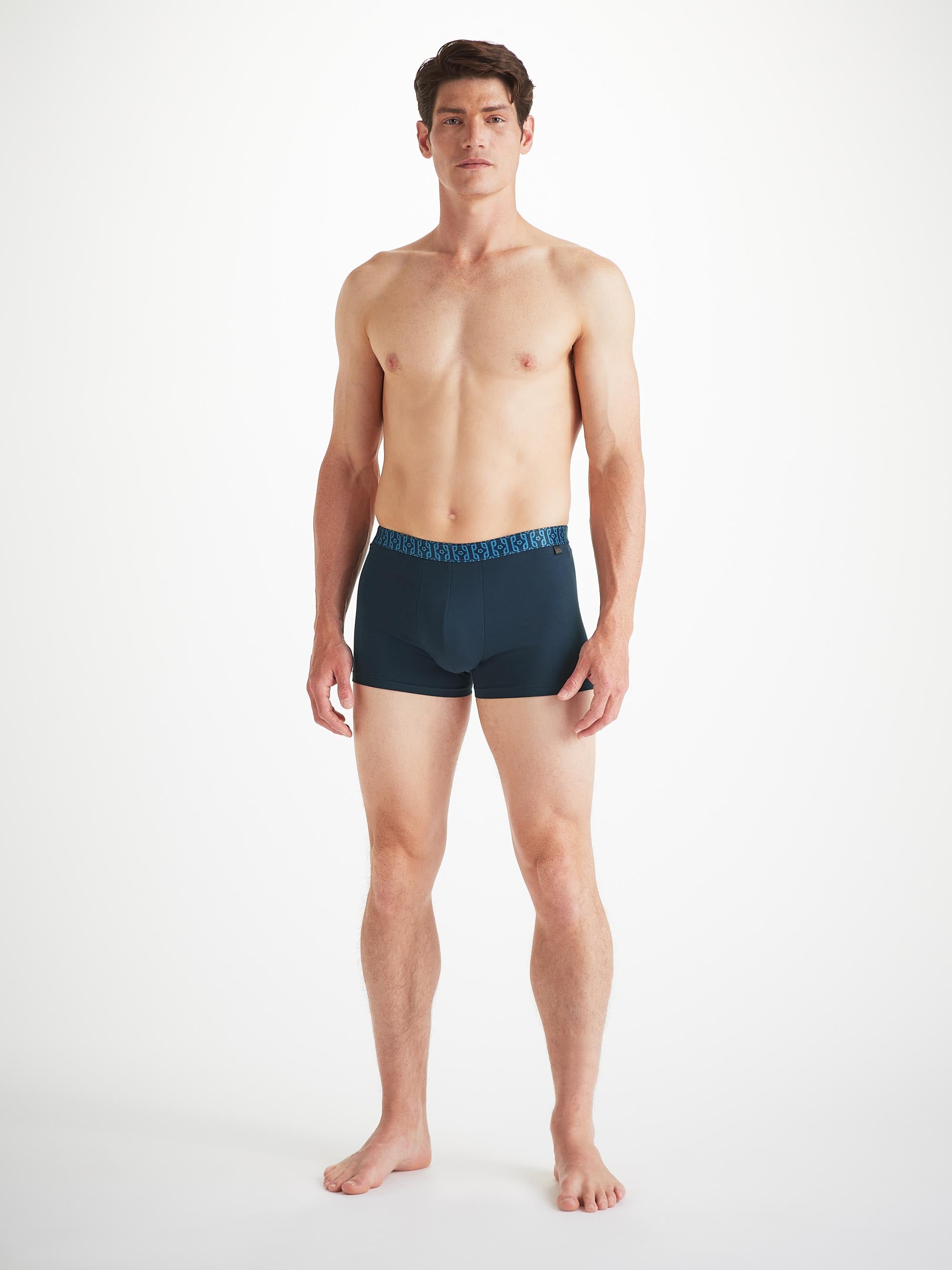 Men's Boxer Briefs Pima Cotton Stretch Navy Rope Print