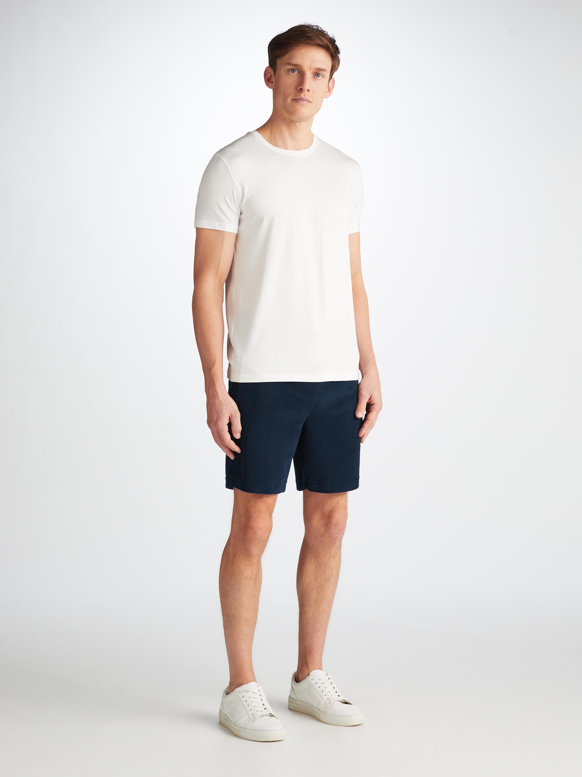 Men's Towelling Shorts Isaac Terry Cotton Navy