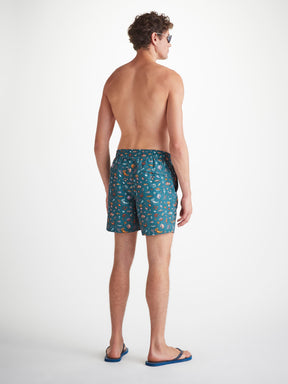 Men's Swim Shorts Blue Sea Friends Print