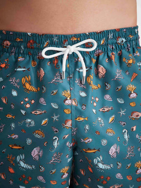 Men's Swim Shorts Blue Sea Friends Print