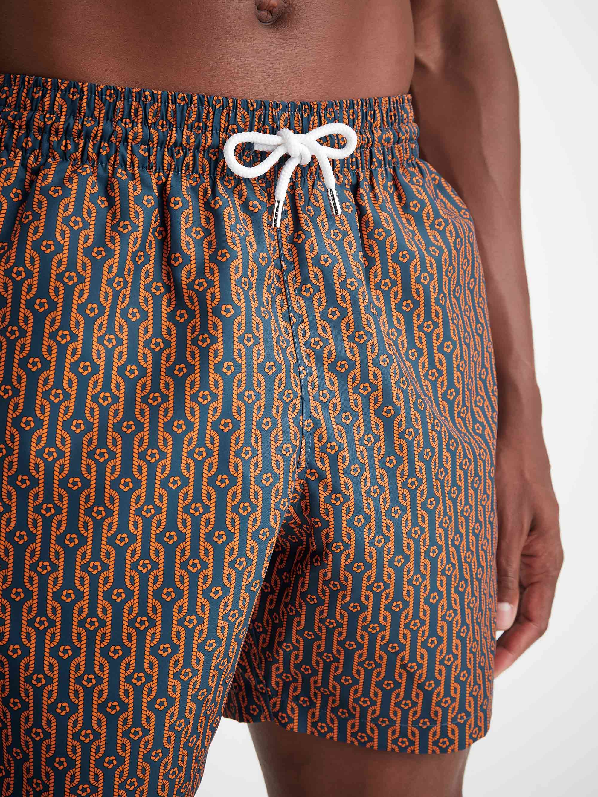 Men's Swim Shorts Blue Rope Print