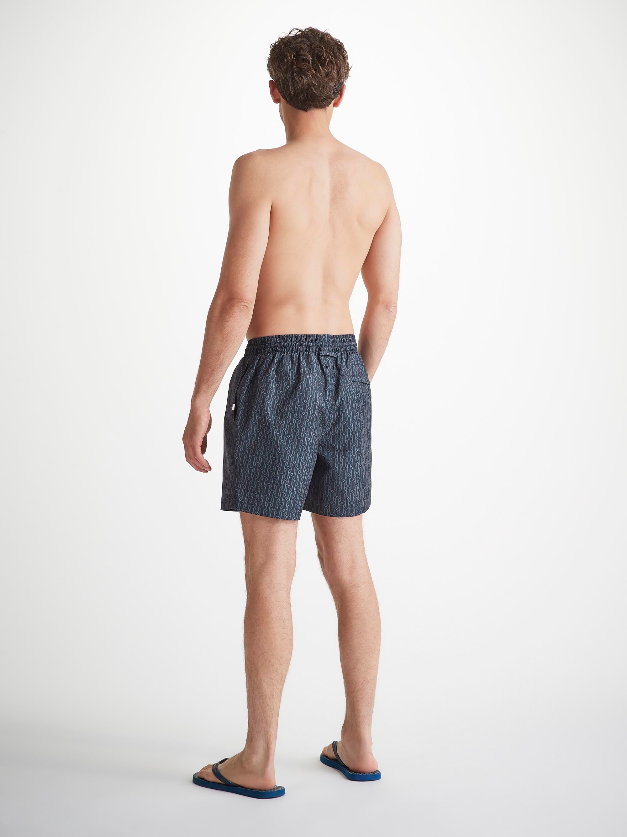 Men's Swim Shorts Navy Rope Print