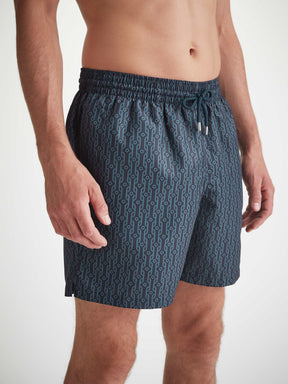 Men's Swim Shorts Navy Rope Print