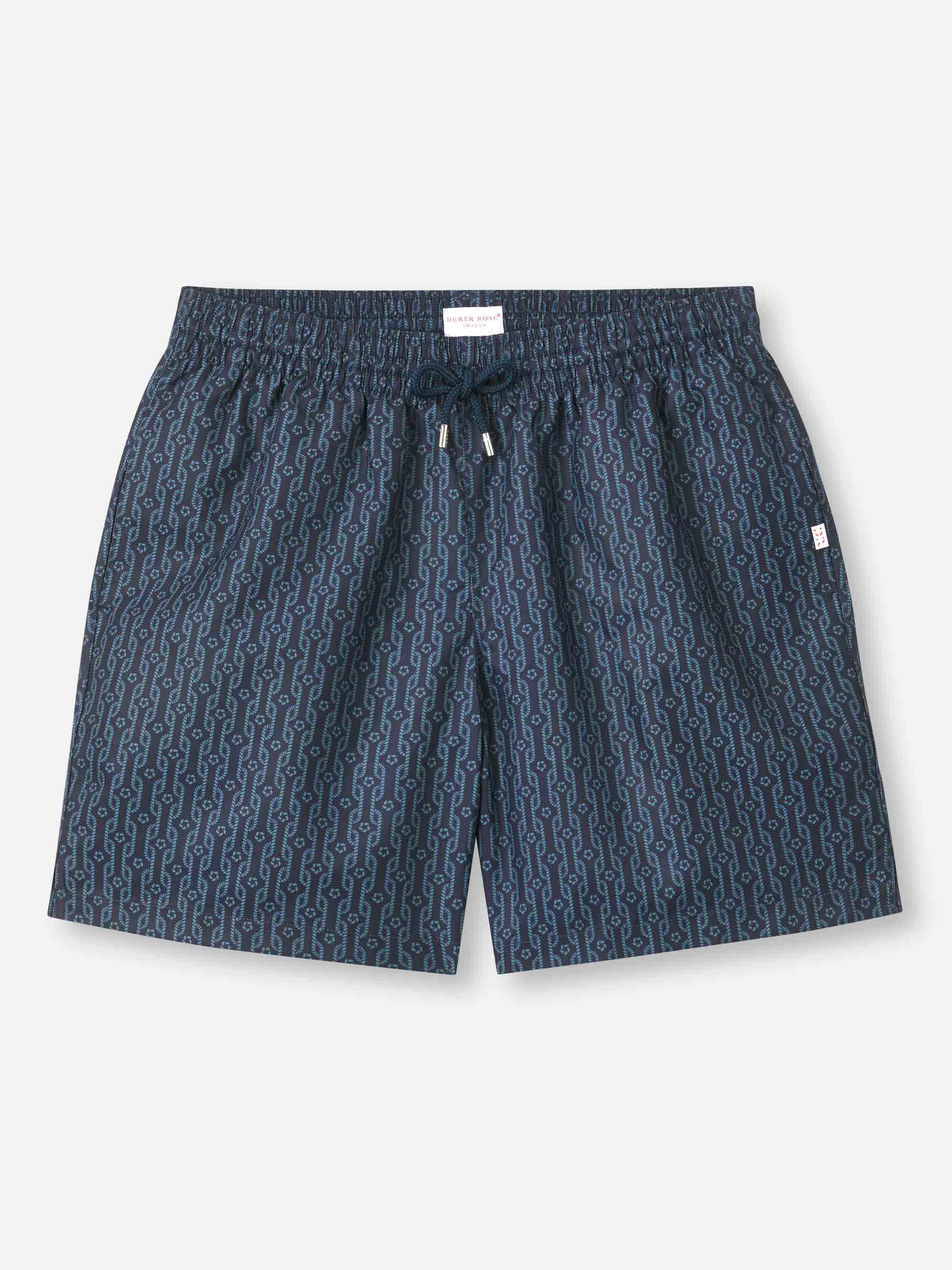 Men's Swim Shorts Navy Rope Print