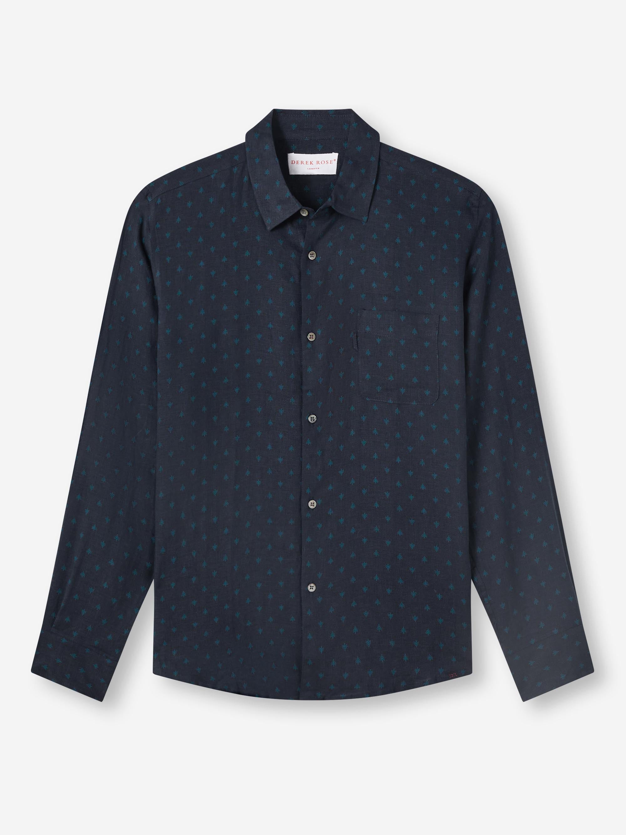 Men's Shirt Milan 25 Linen Navy