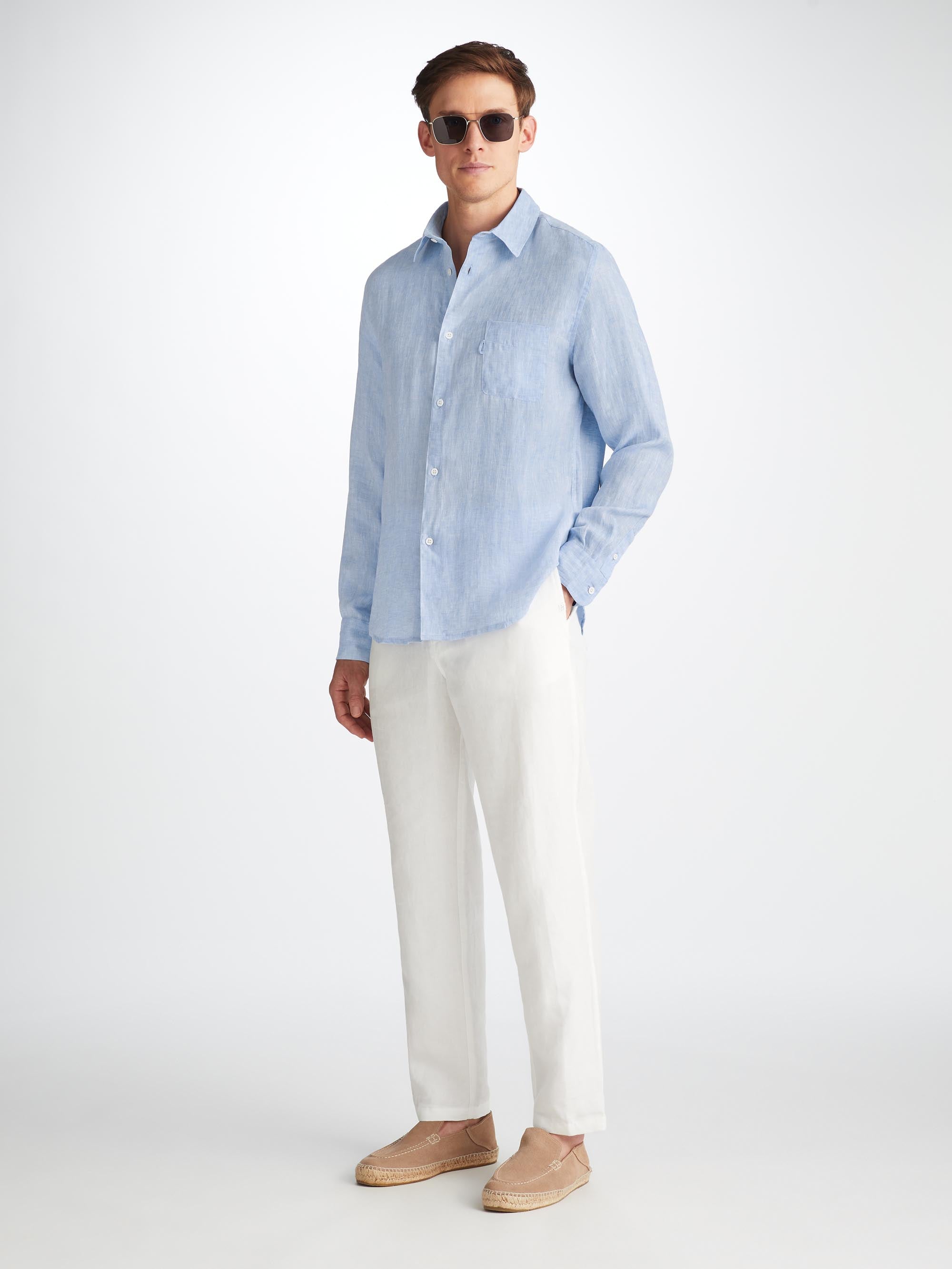 Men's Shirt Monaco Linen Blue