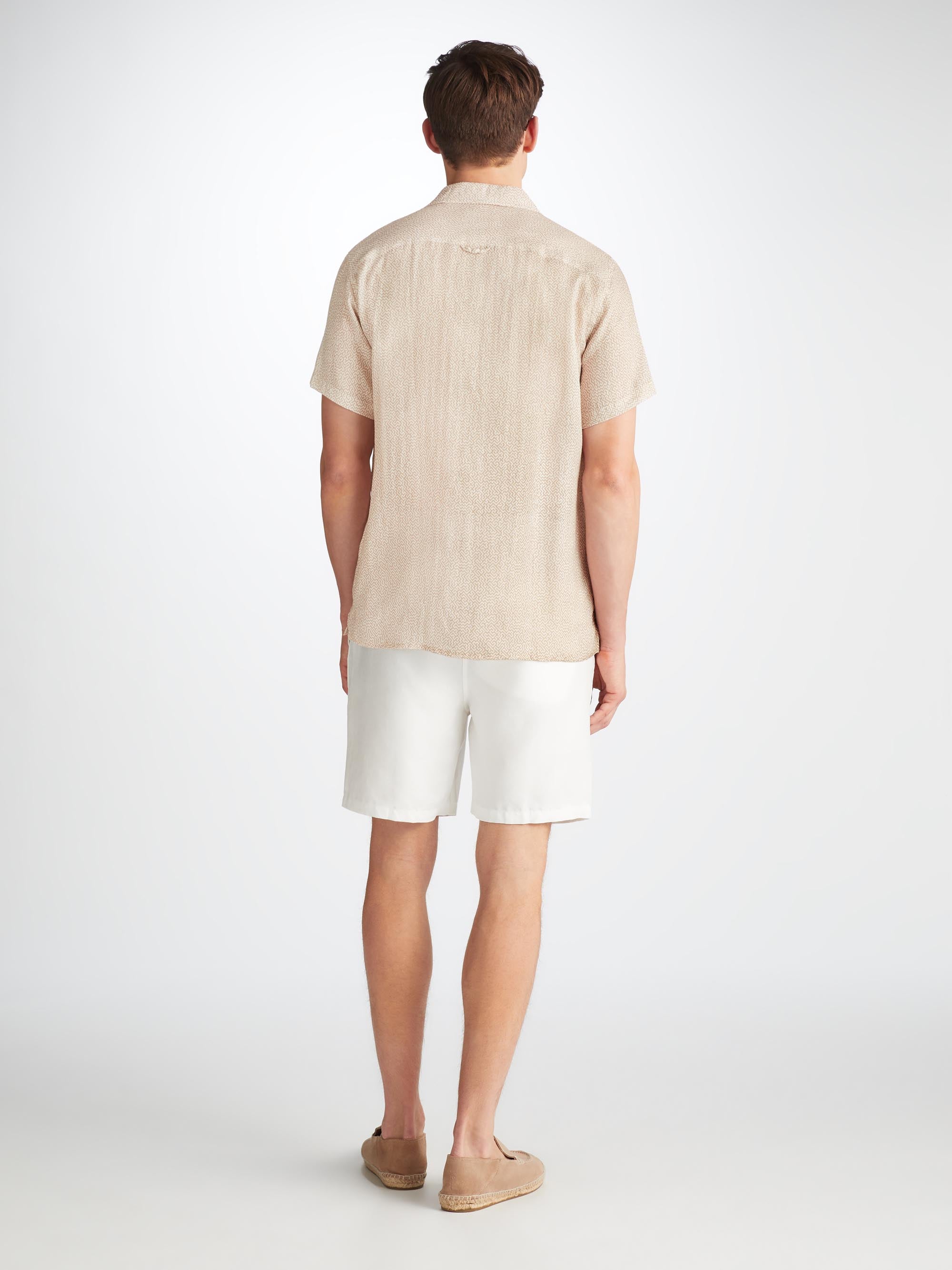 Men's Short Sleeve Shirt Milan 24 Linen Sand