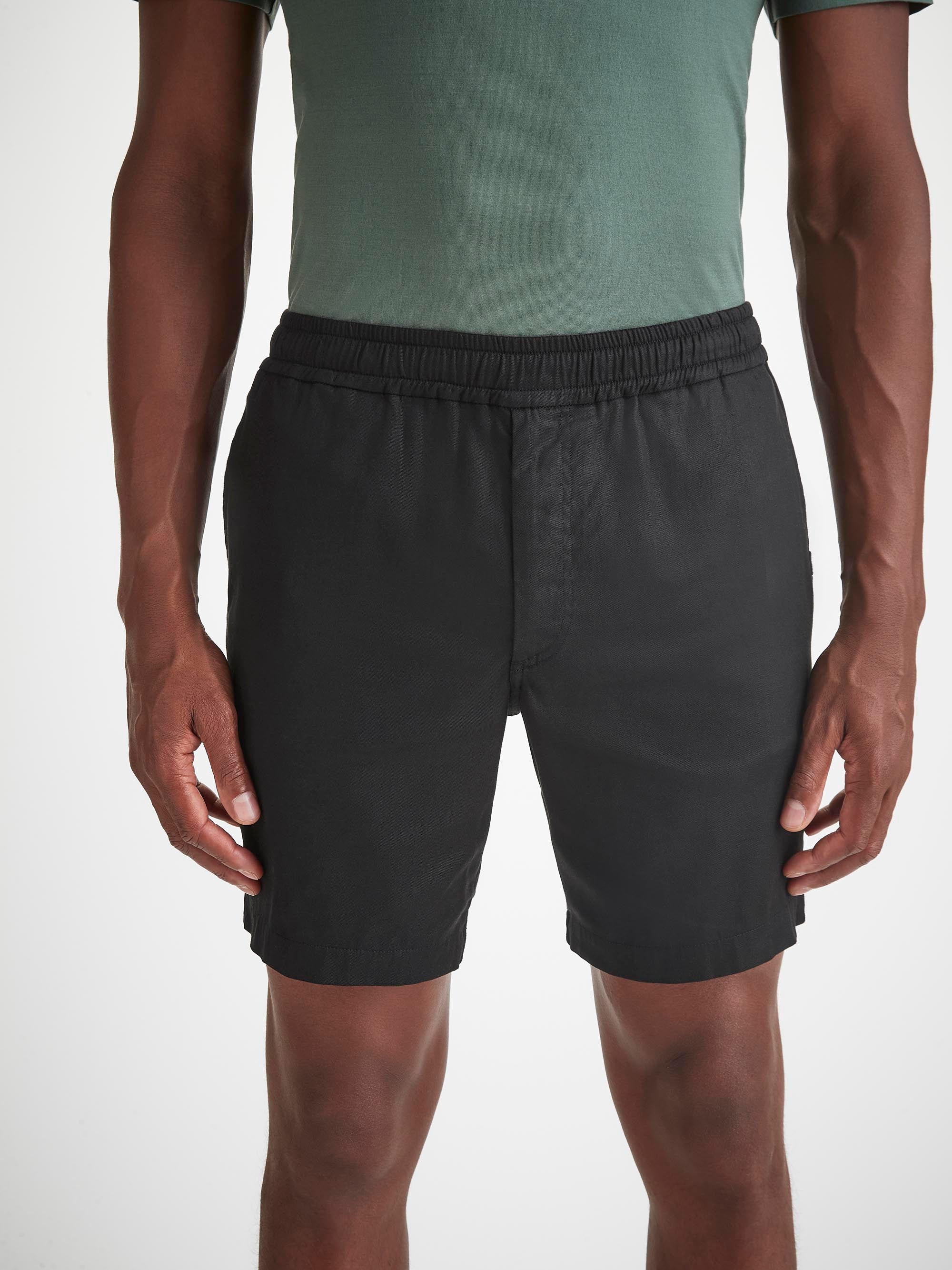 Men's Shorts Harris Lyocell Cotton Black