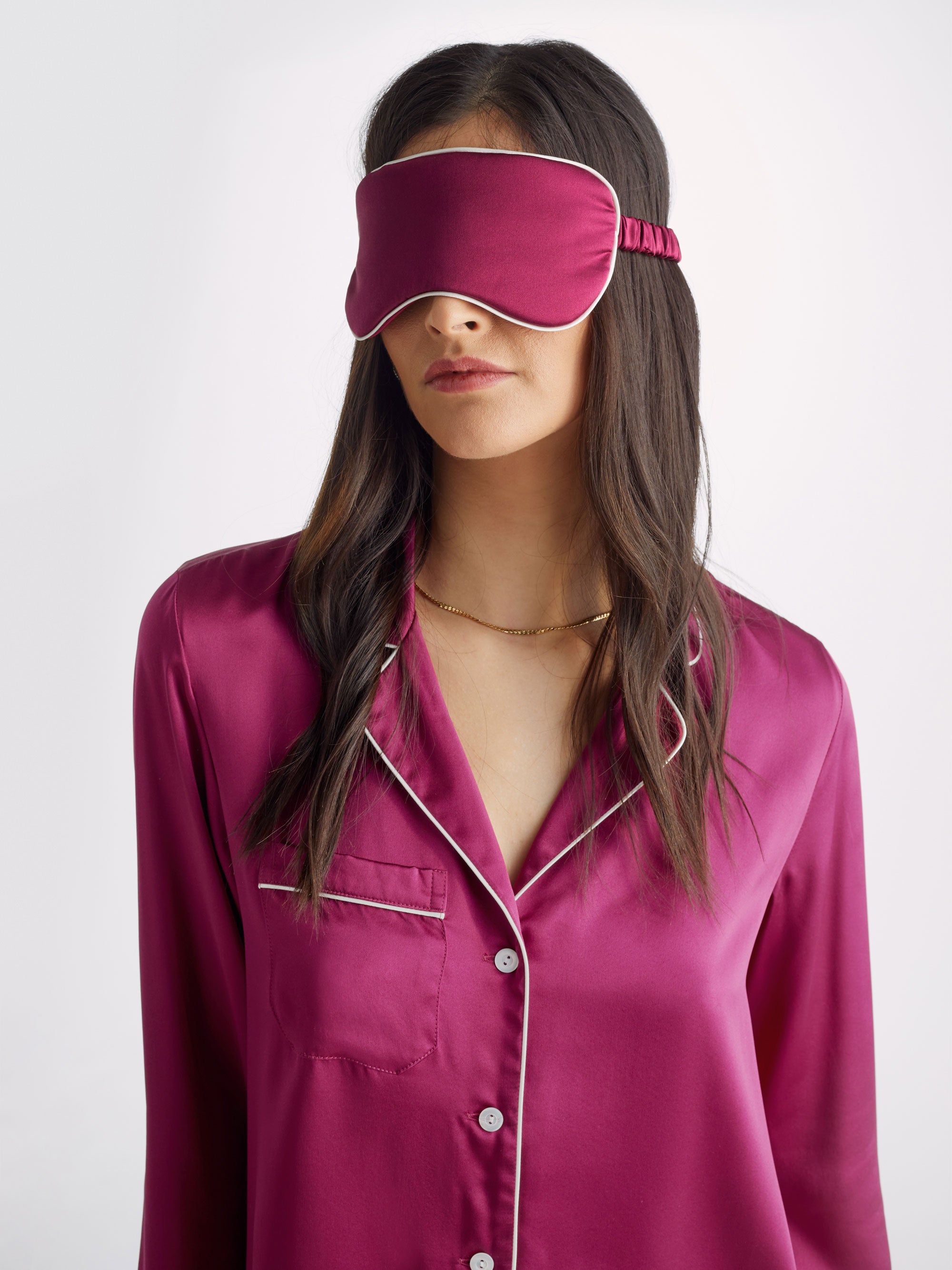 Eye Mask Bailey Silk Satin Berry