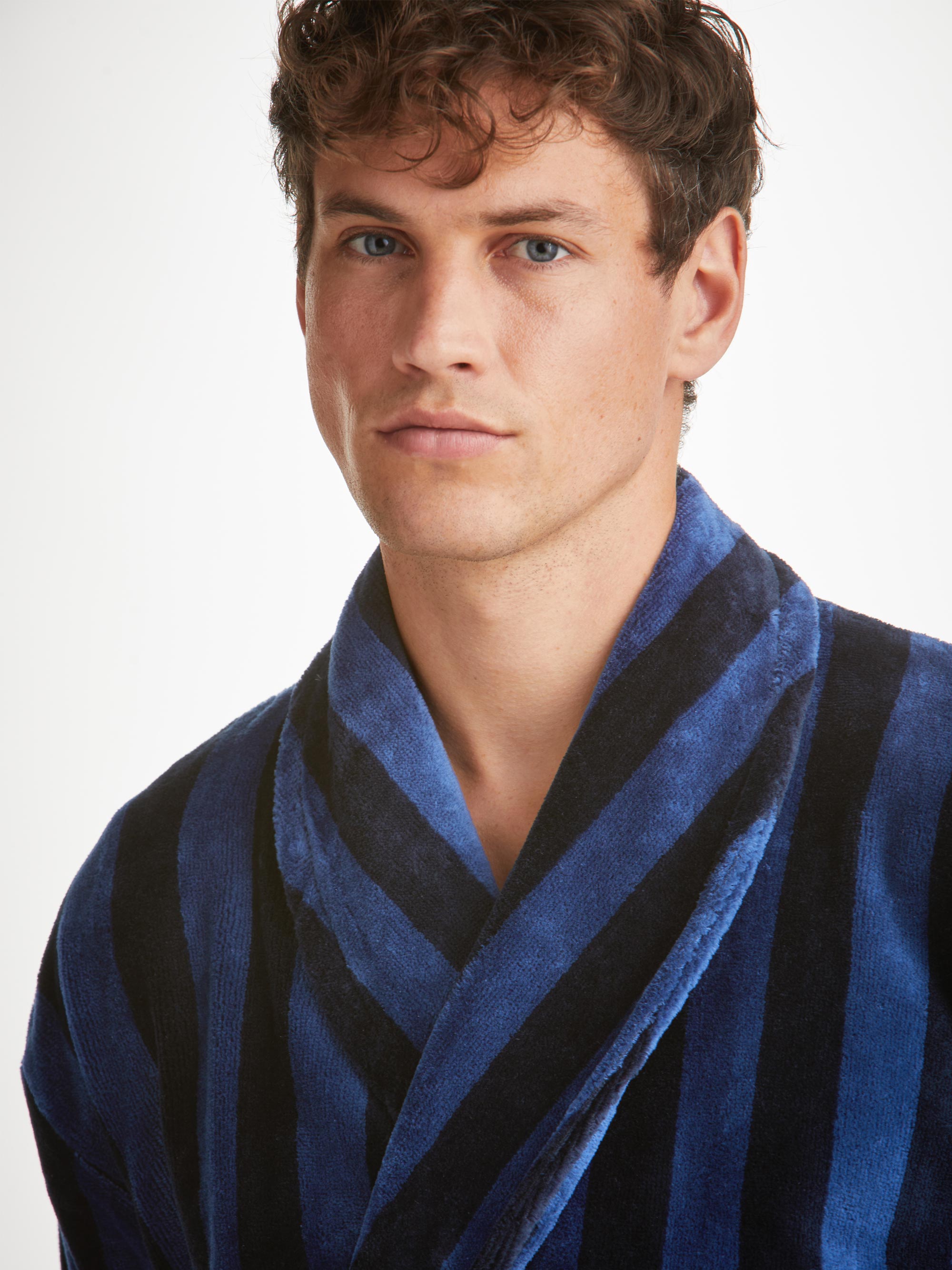 Men's Bathrobe Aston 36 Terry Cotton Navy