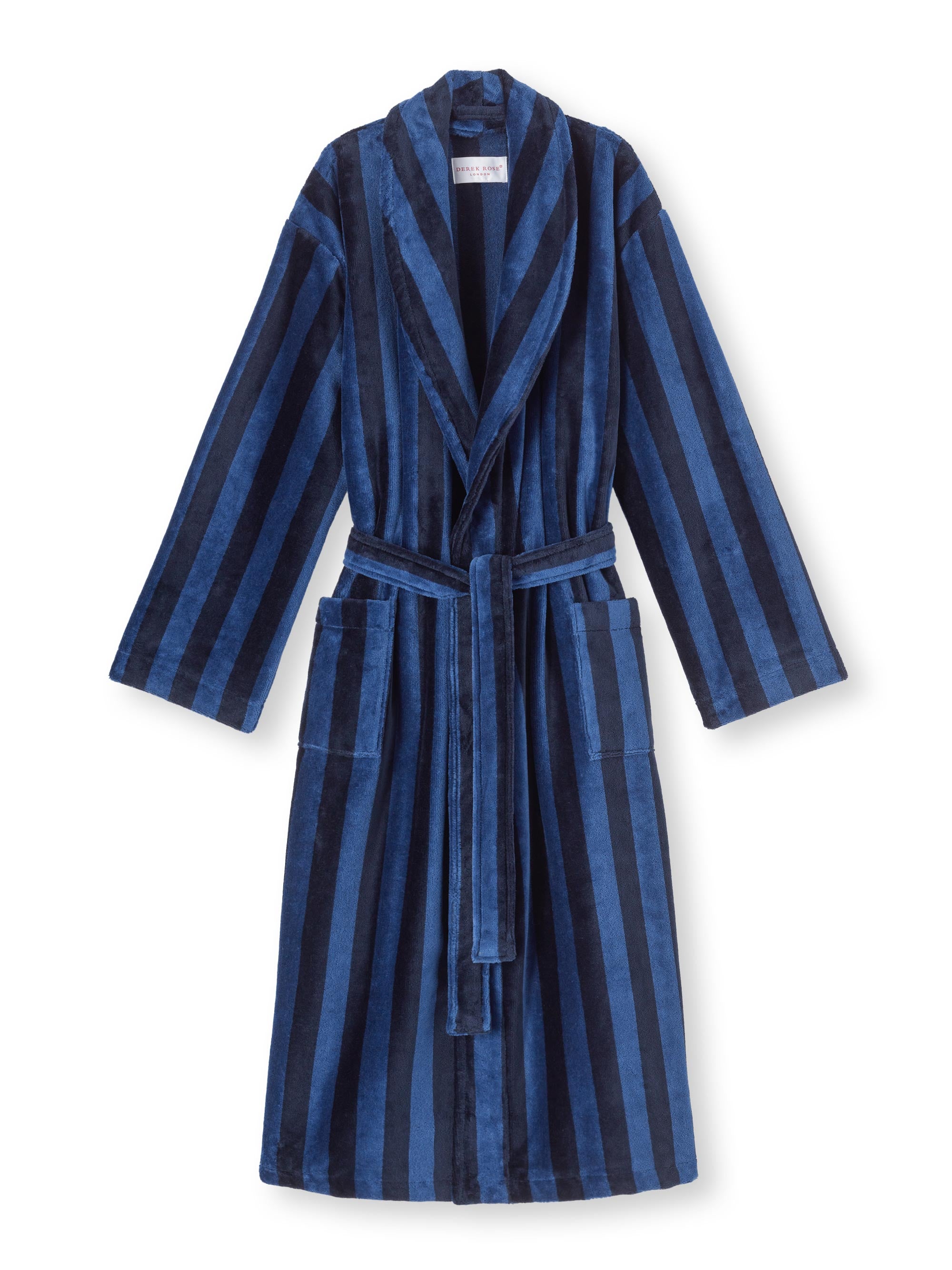 Men's Bathrobe Aston Terry Cotton Navy