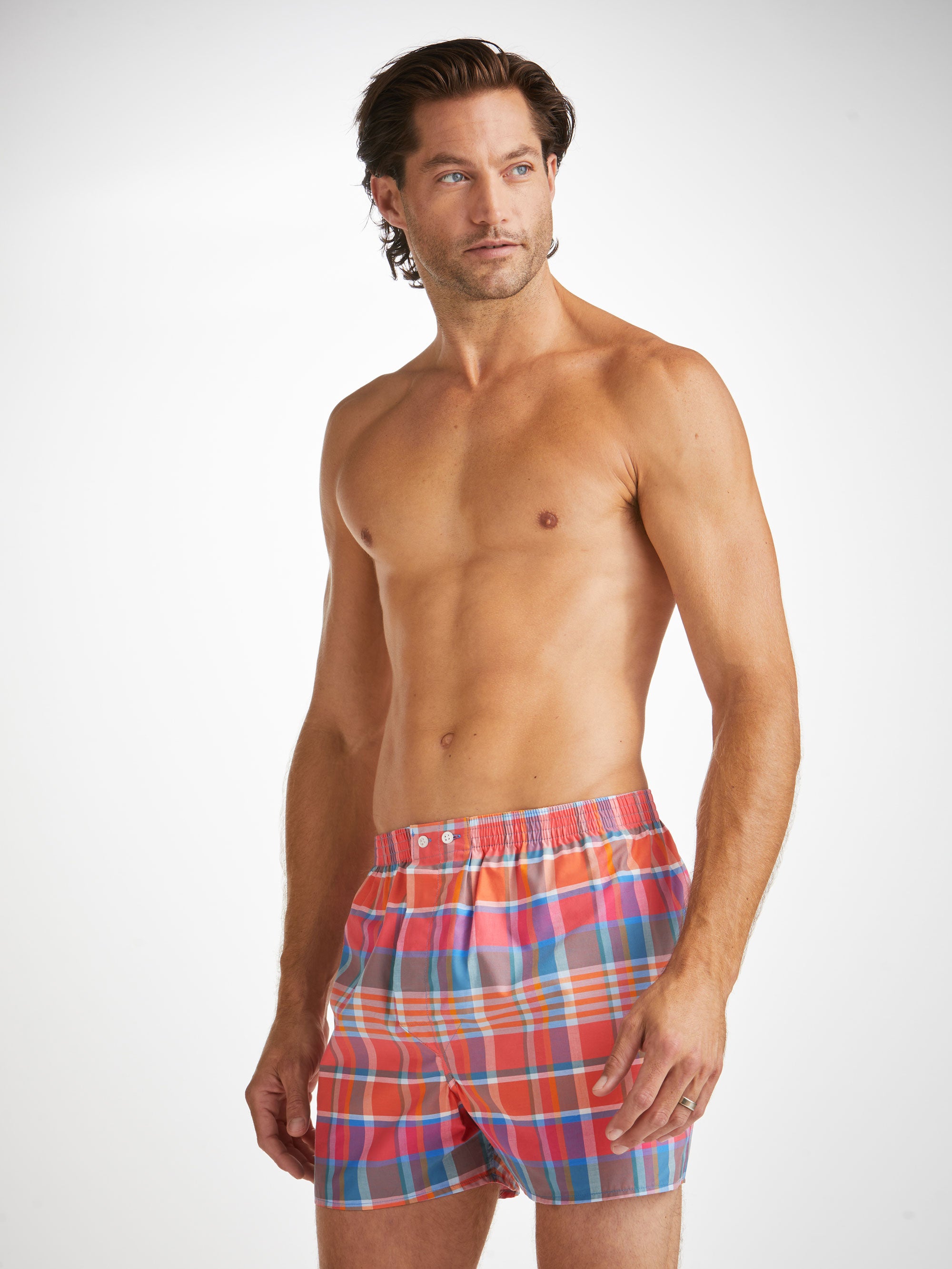 Boxer Briefs for Men Sleep Underpants Classic-Plaid Boxer Shorts  Comfortable Homewear Knicker Panties Male Cotton Shorts