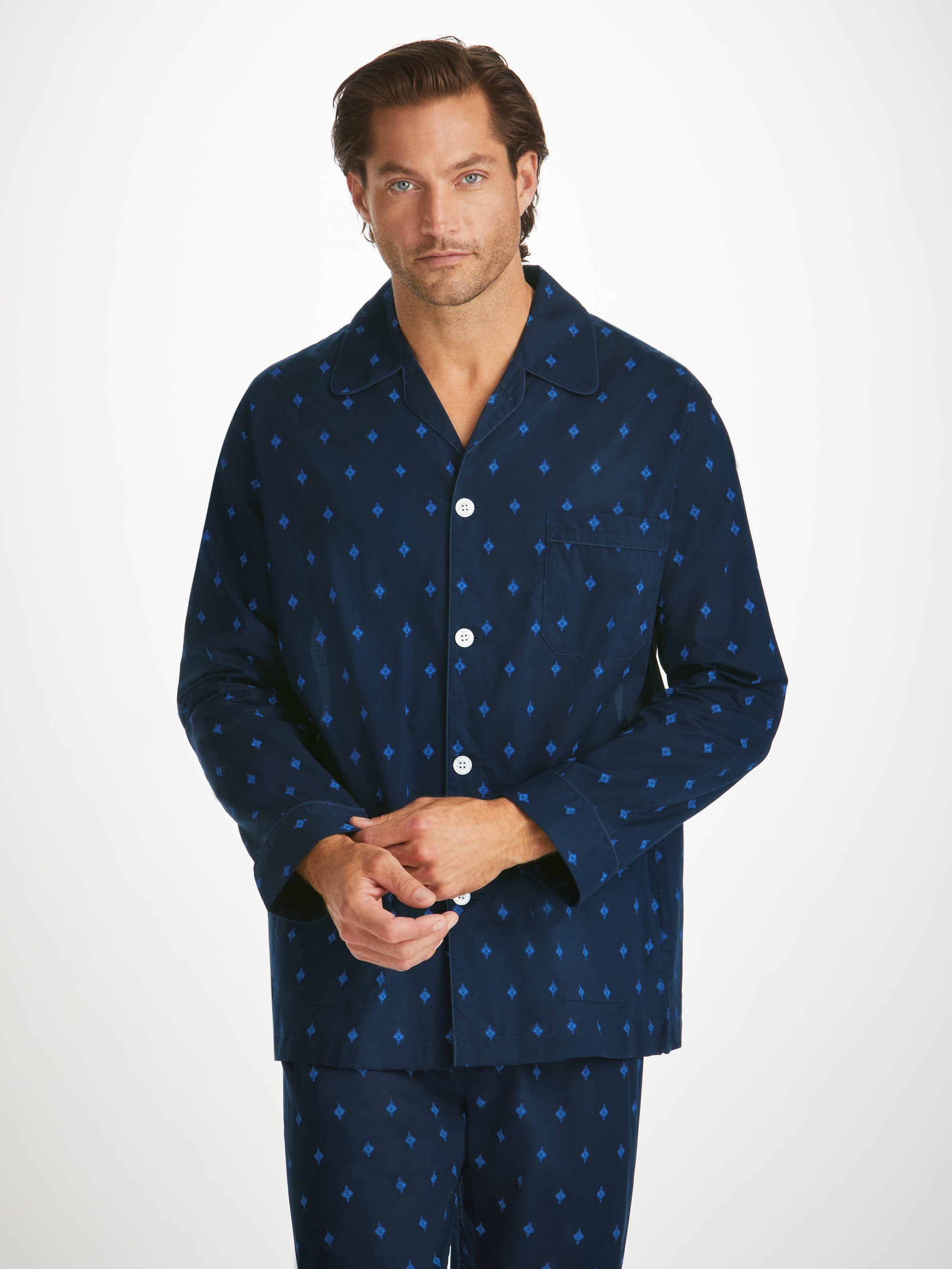Men's Flannel Pajama Set, 100% Cotton Long Sleeve Sleepwear (Medium, Blue  and Brown Striped) at  Men's Clothing store