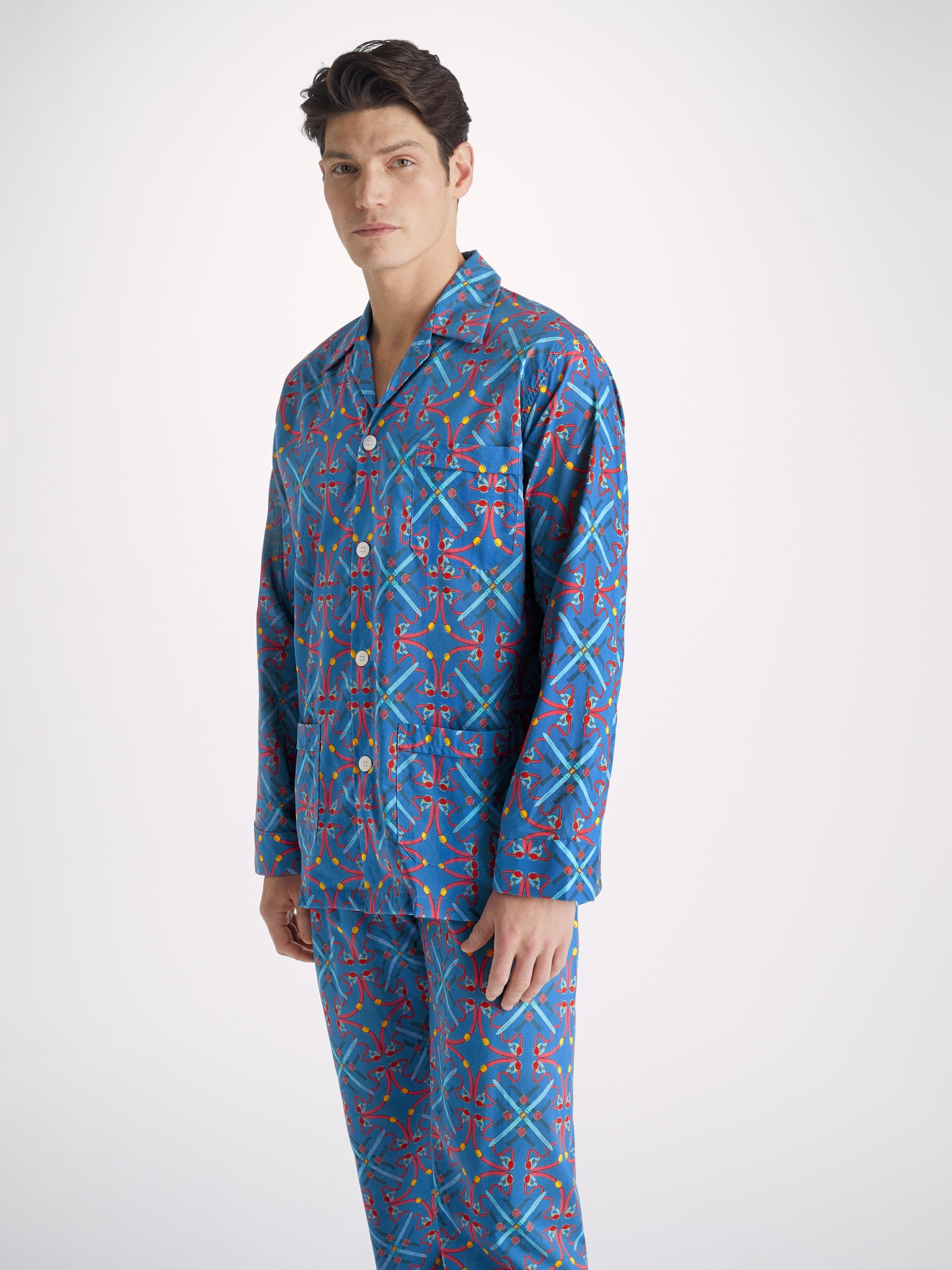 Men's Classic Fit Pyjamas Ledbury 64 Cotton Batiste Multi