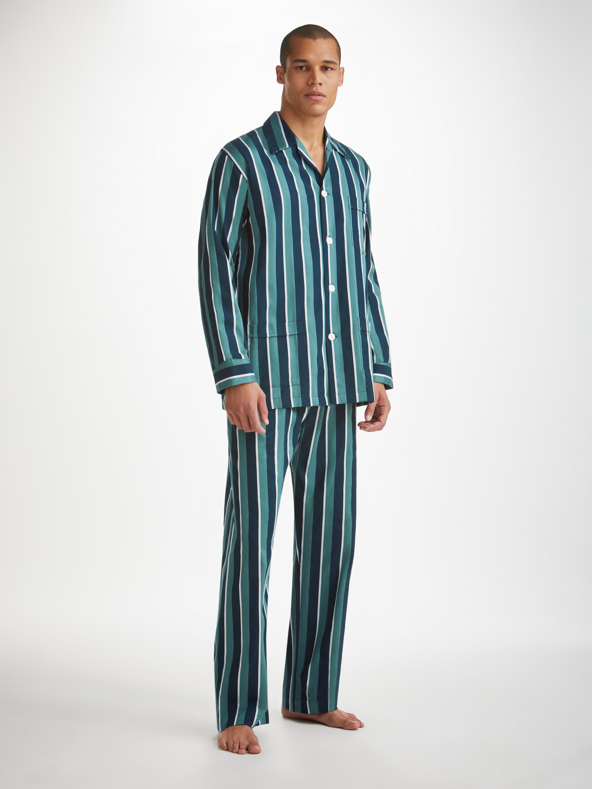 Men's Classic Fit Pyjamas Royal 221 Cotton Teal