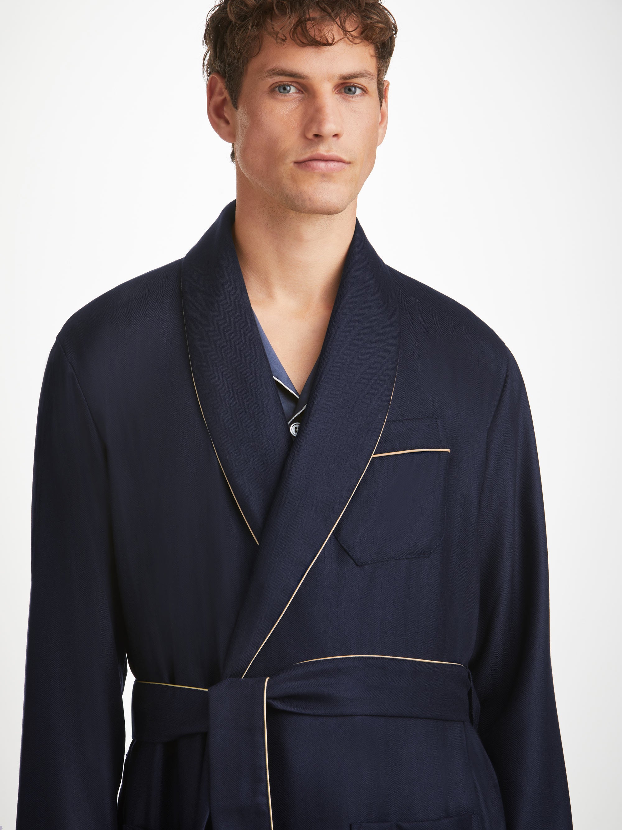 Men's Dressing Gown Duke Cashmere Navy