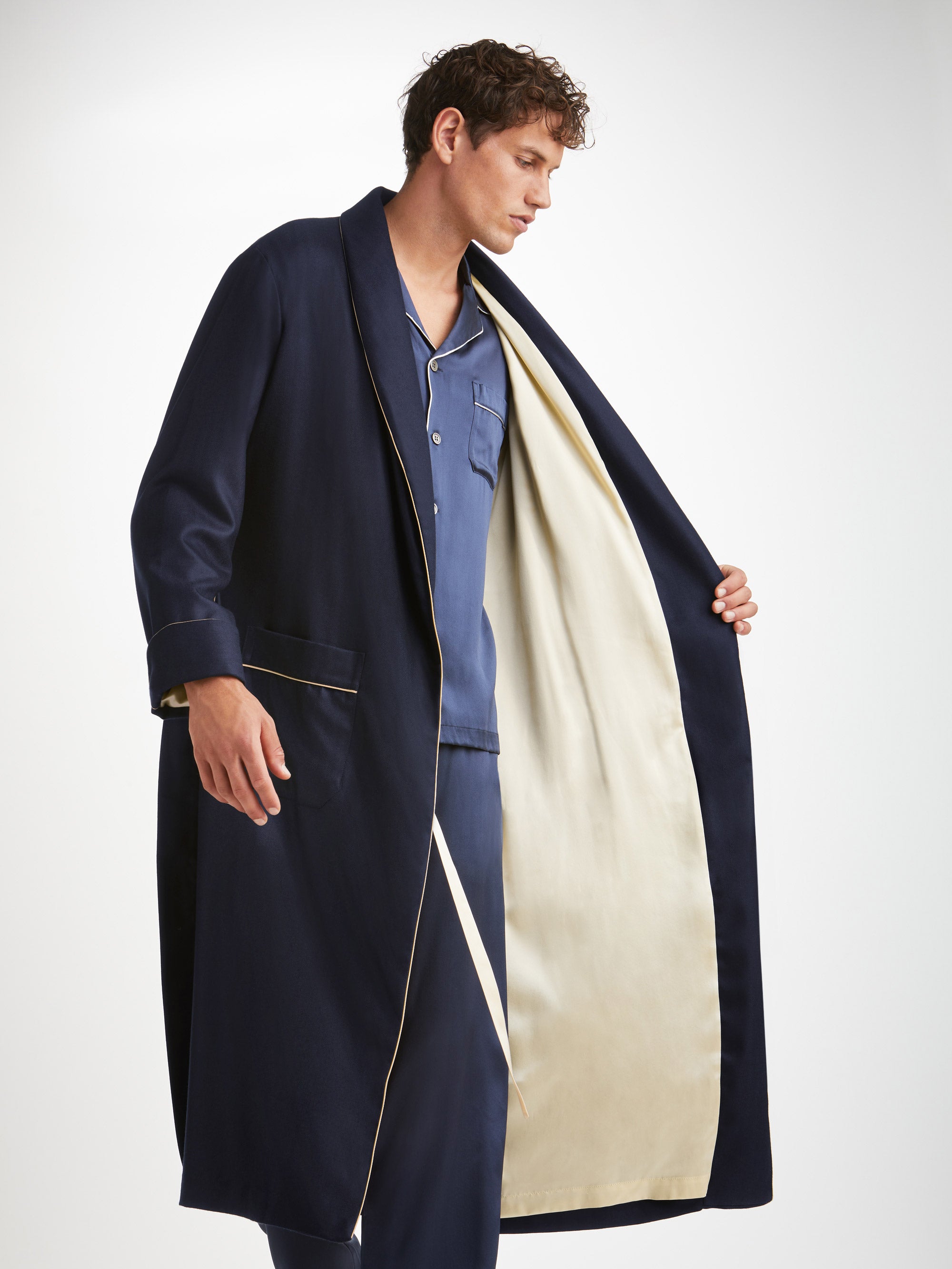 Men's Dressing Gown Duke Cashmere Navy