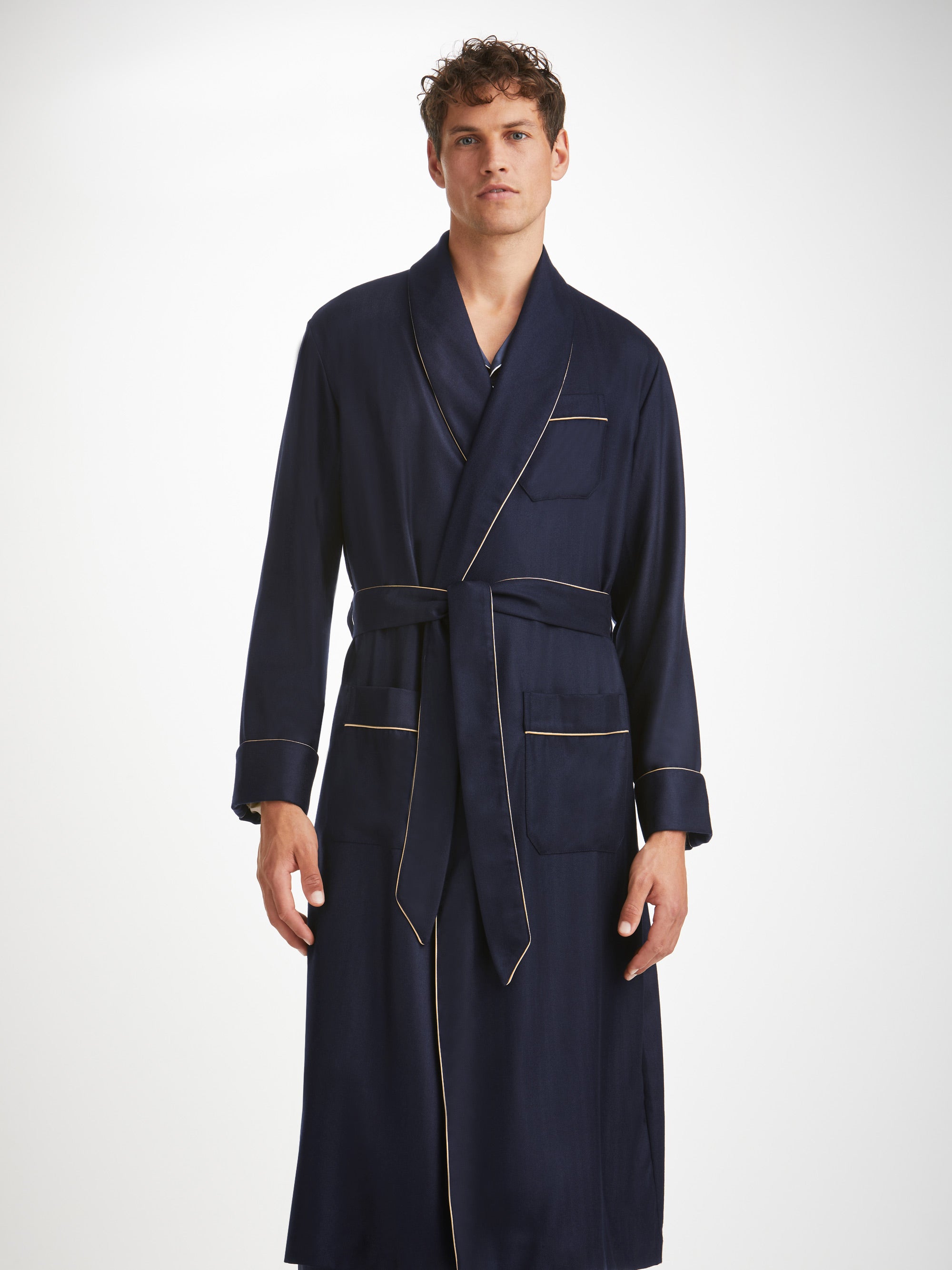 Men's Dressing Gown Duke Cashmere Navy