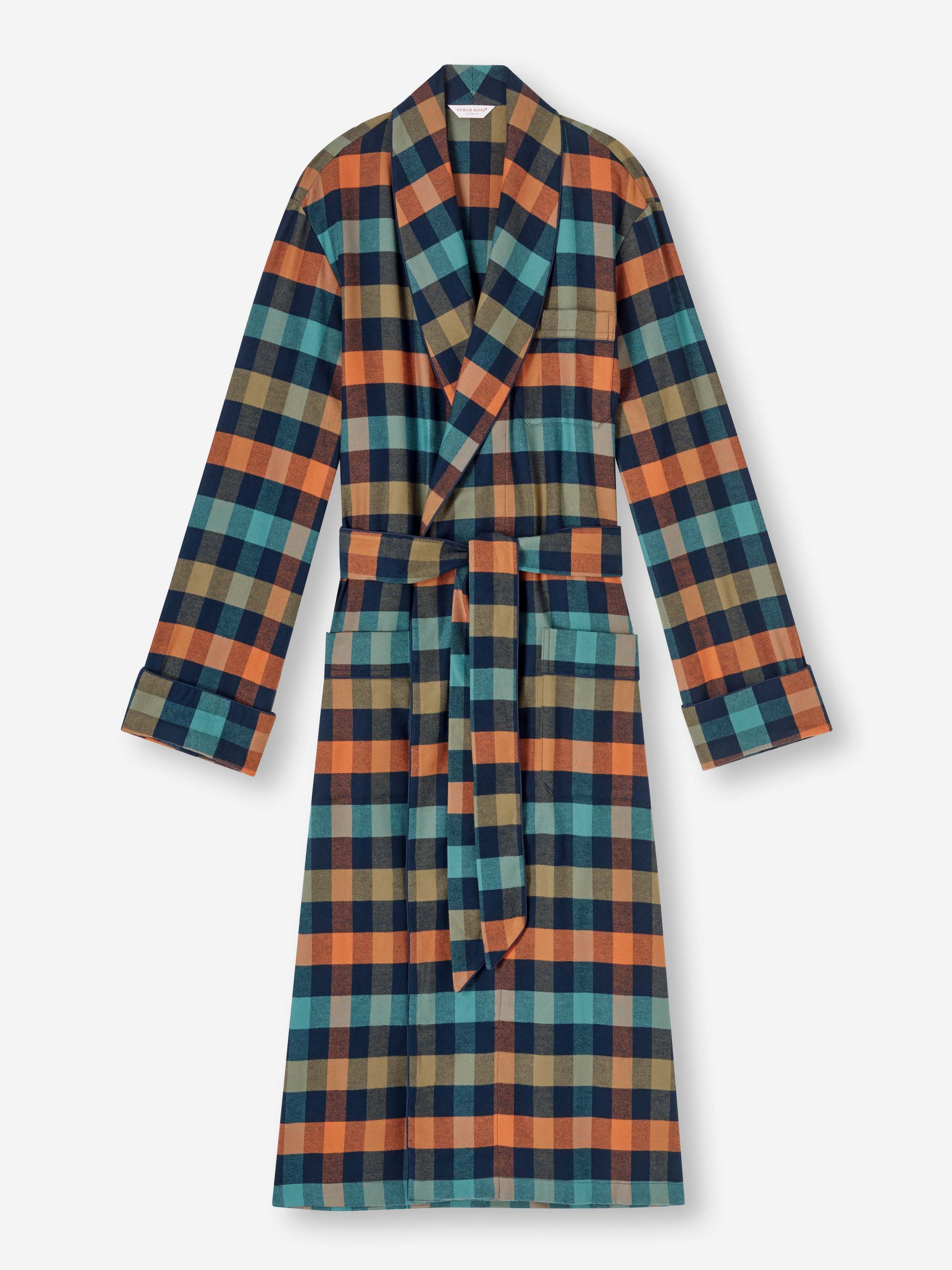 Men's Dressing Gown Kelburn 40 Brushed Cotton Multi