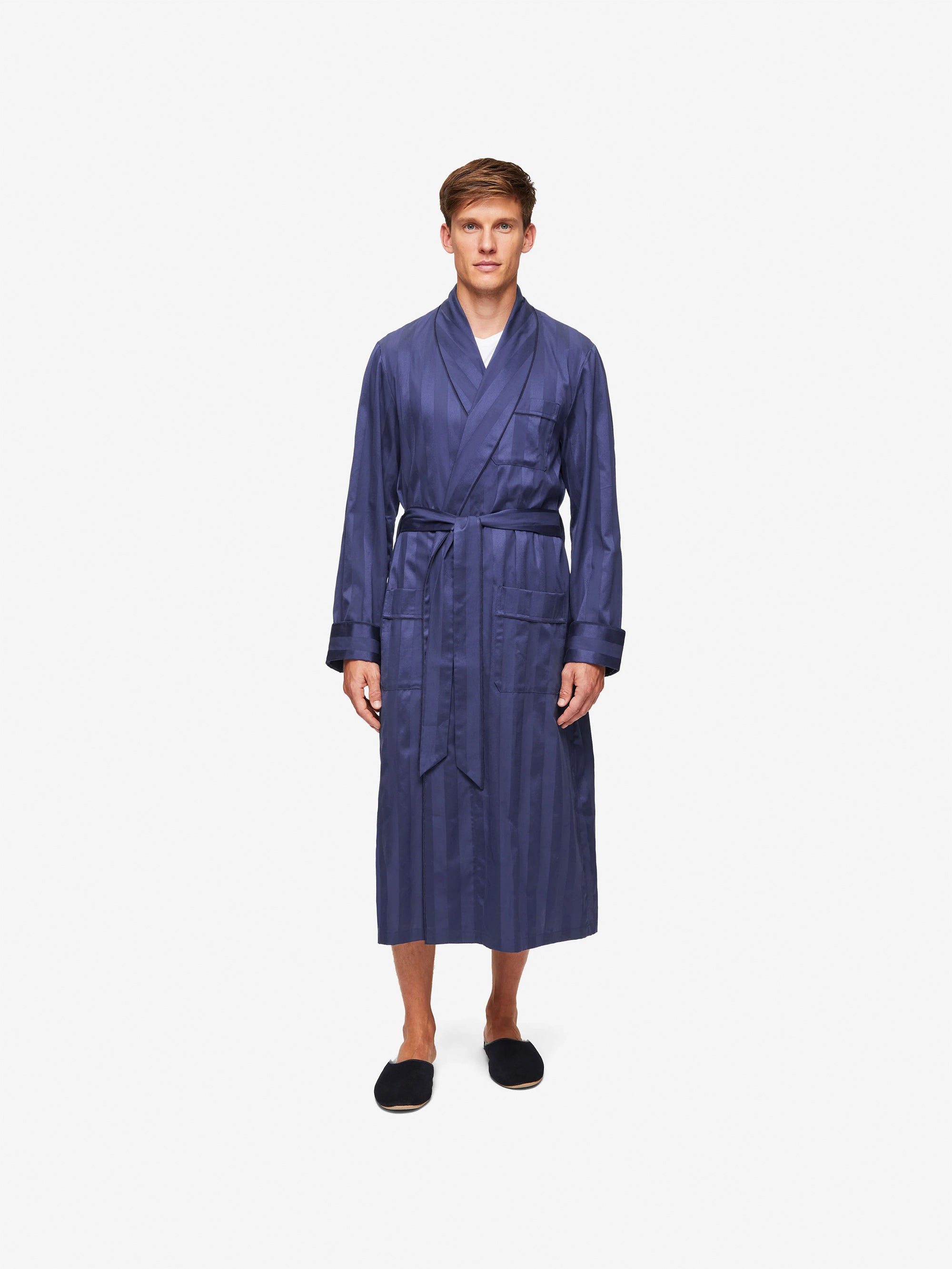 Men's Robe Lingfield Cotton Navy