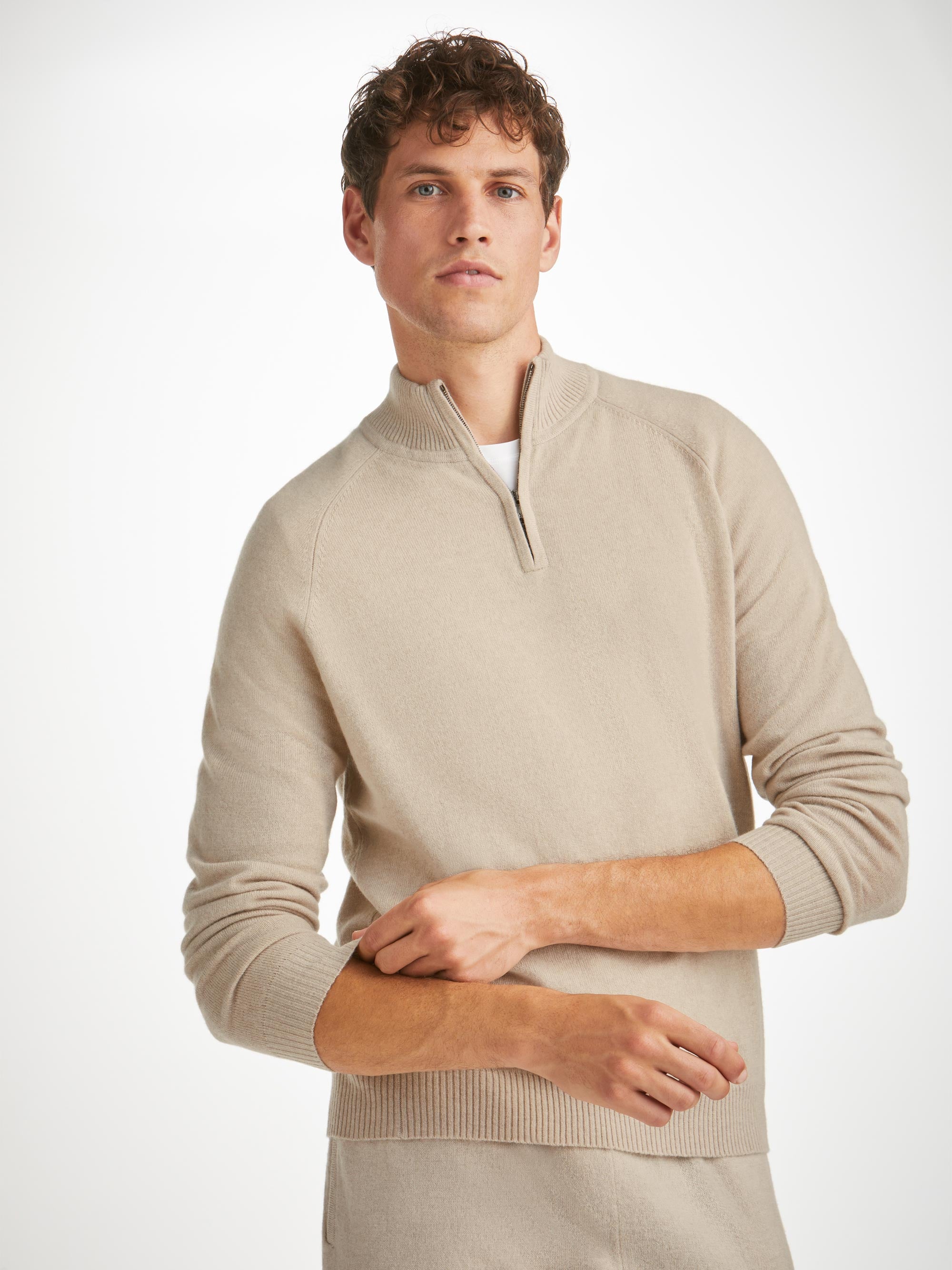 Men's Finley Half-Zip Cashmere Oat Set