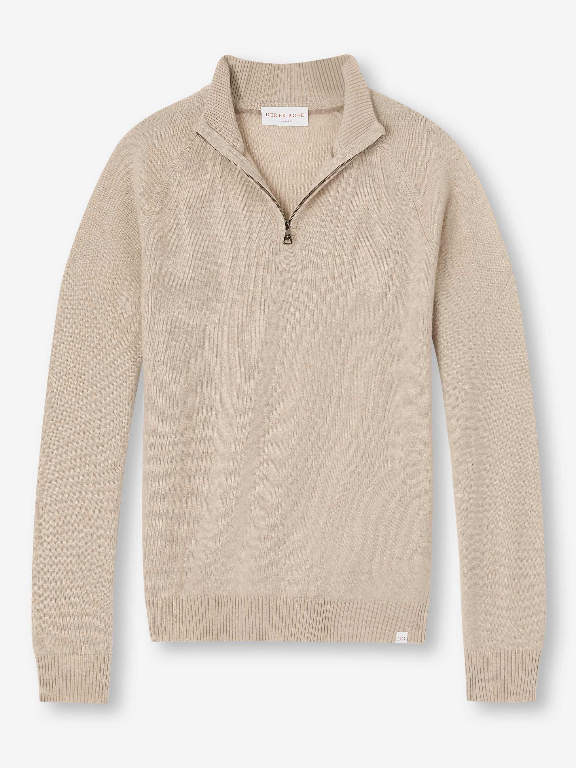 [[Mens Half-Zip Sweater Finley Cashmere Oat (Size)]]