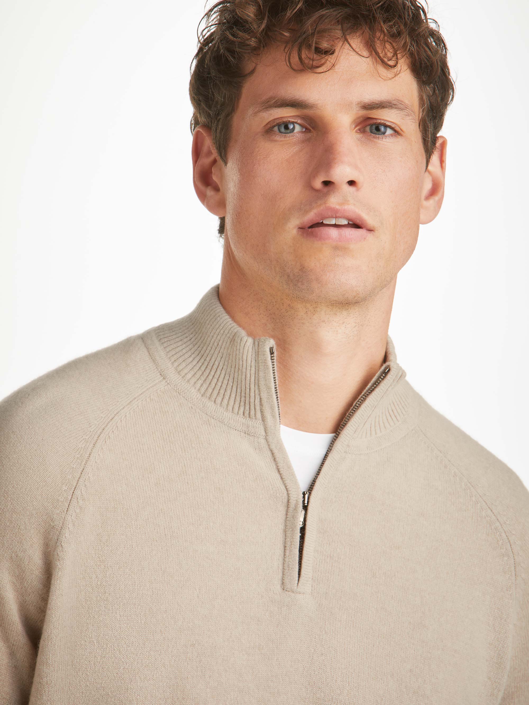 Men's Half-Zip Sweater Finley Cashmere Oat