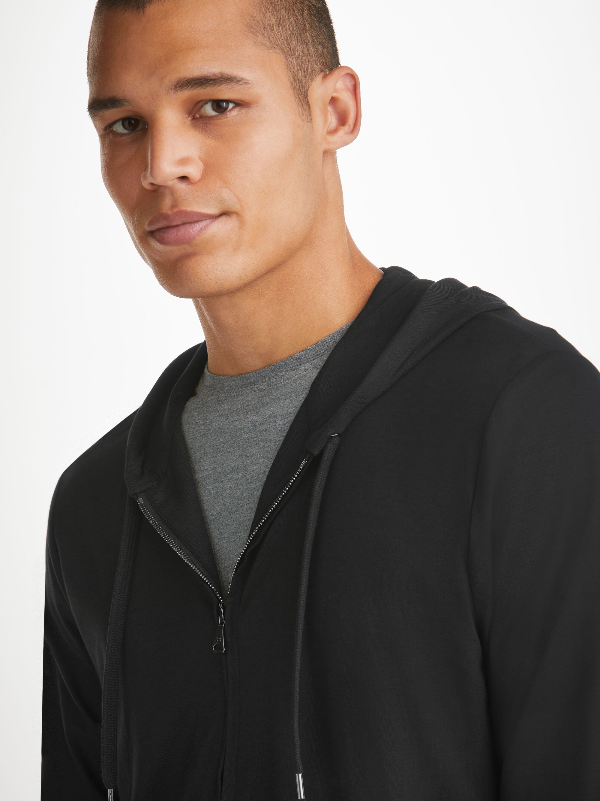 Men's Hoodie Basel Micro Modal Stretch Black