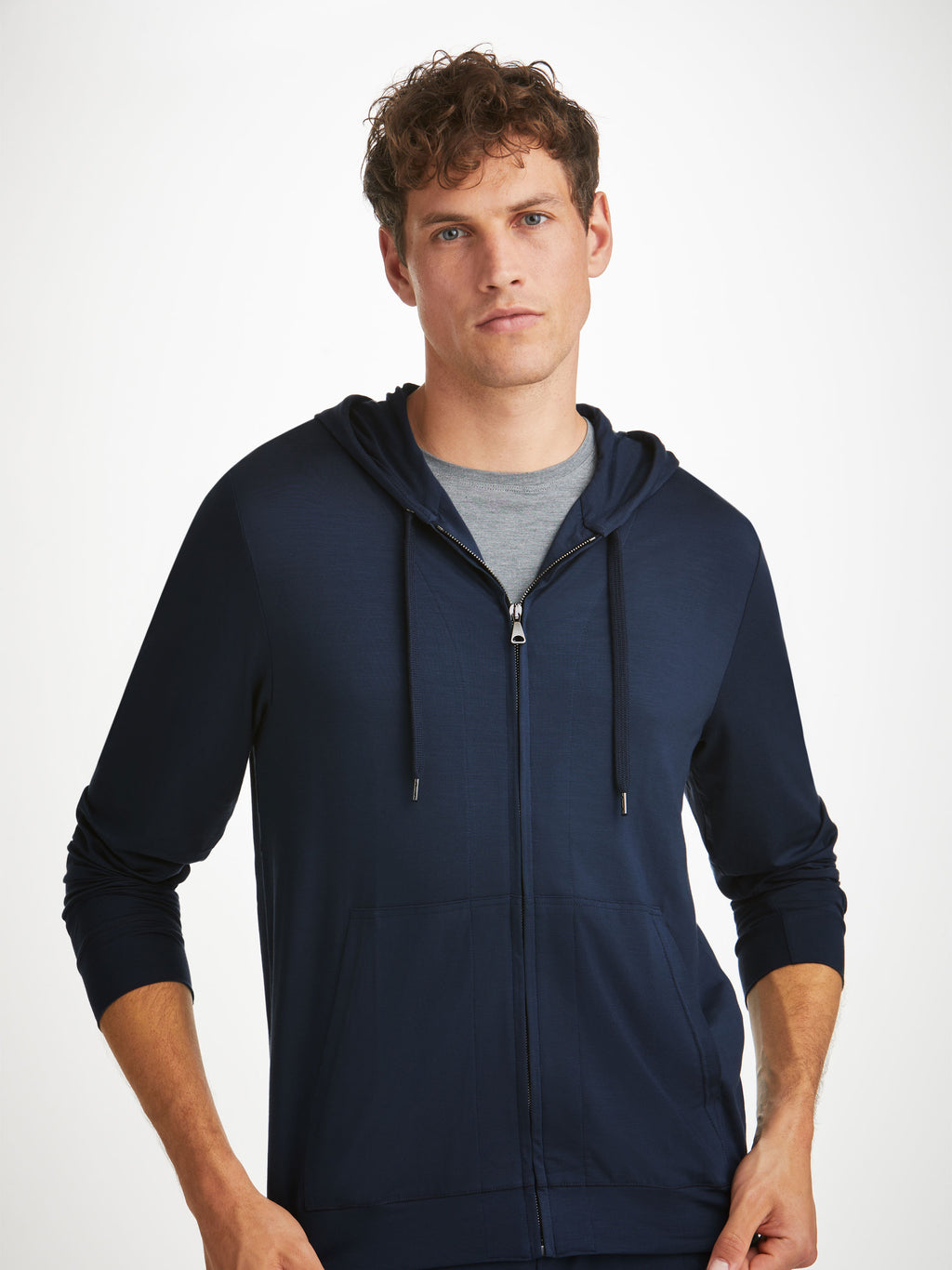 Men's Hoodie Basel Micro Modal Stretch Navy