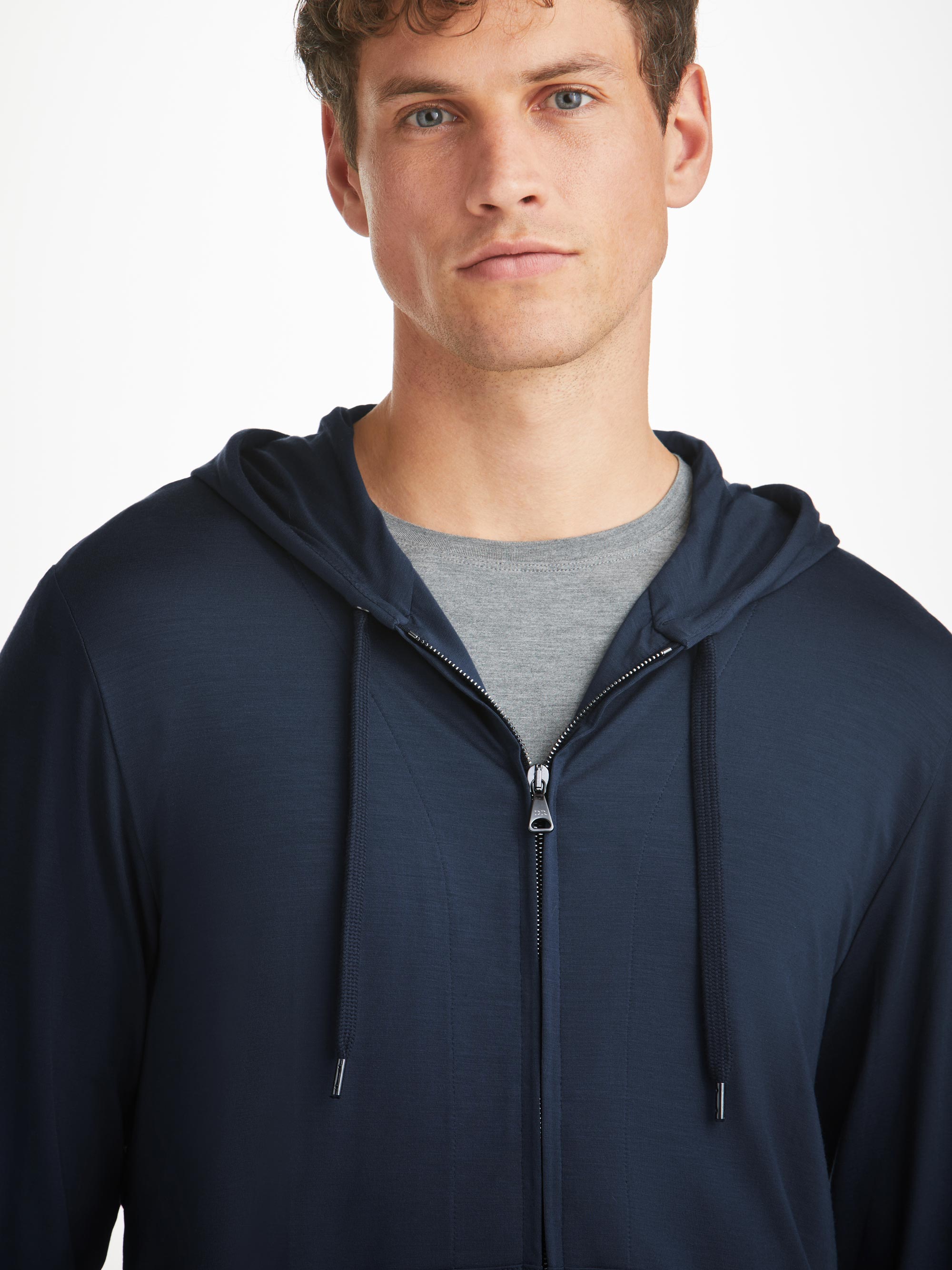 Men's Hoodie Basel Micro Modal Stretch Navy