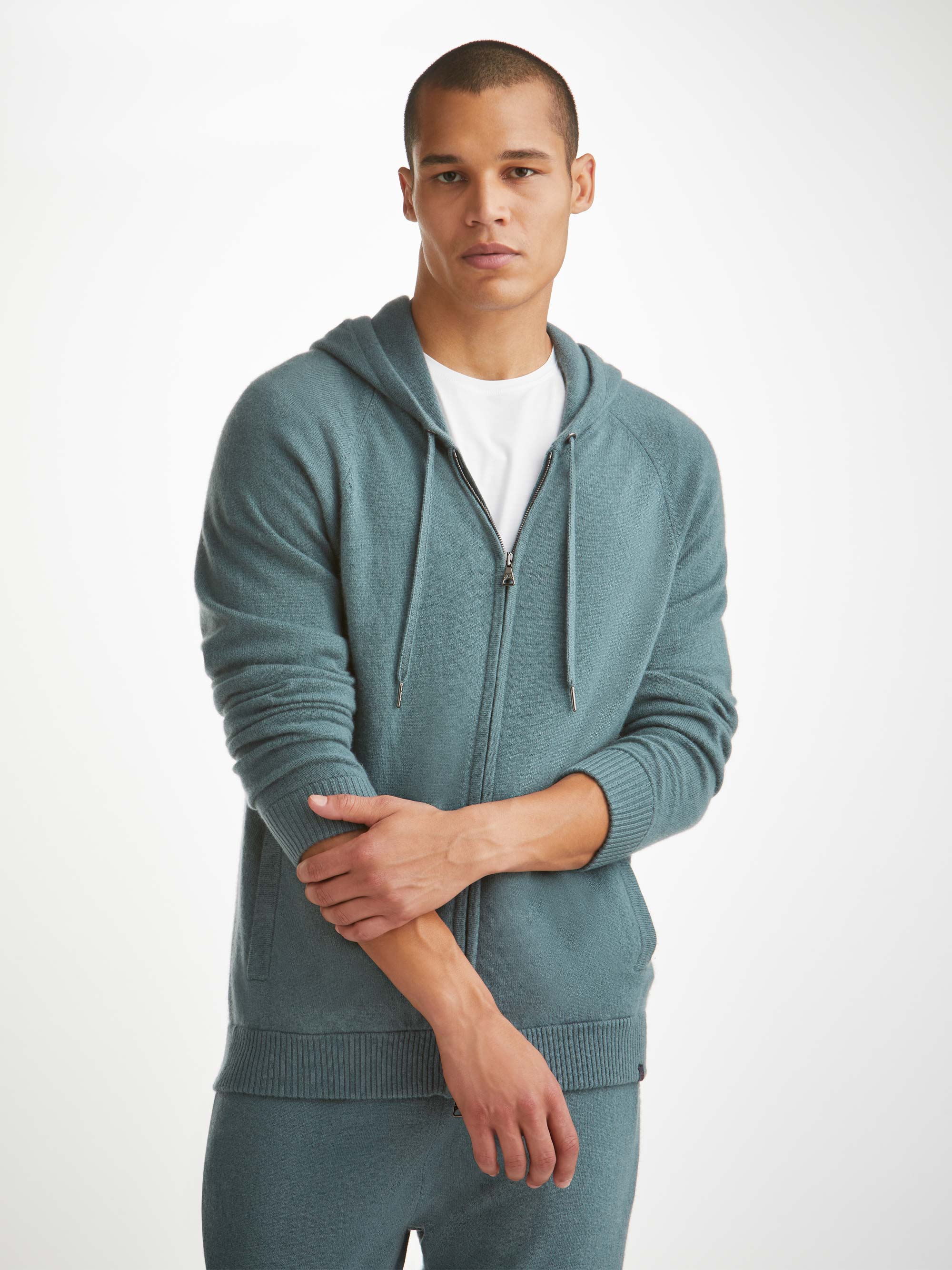 Men's Finley Hoodie and Track Pants Cashmere Set Teal