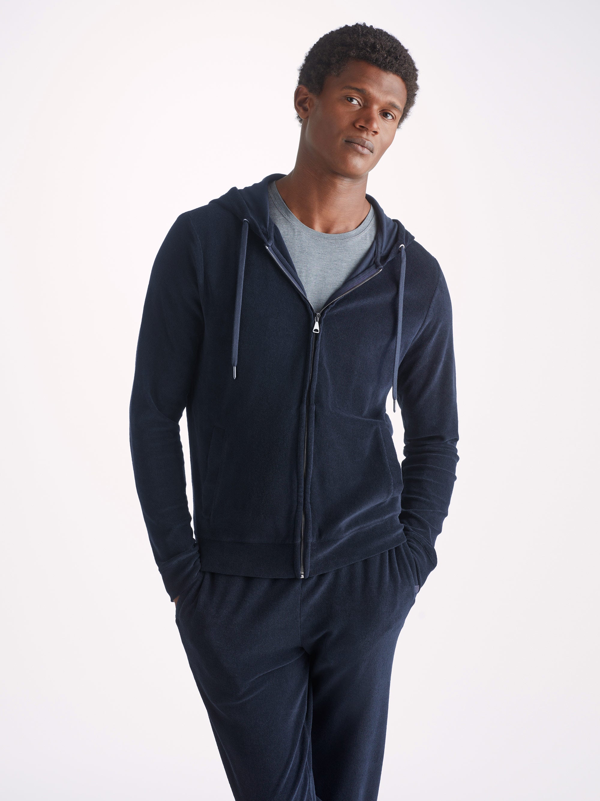 Men's Hoodie Isaac Terry Cotton Navy