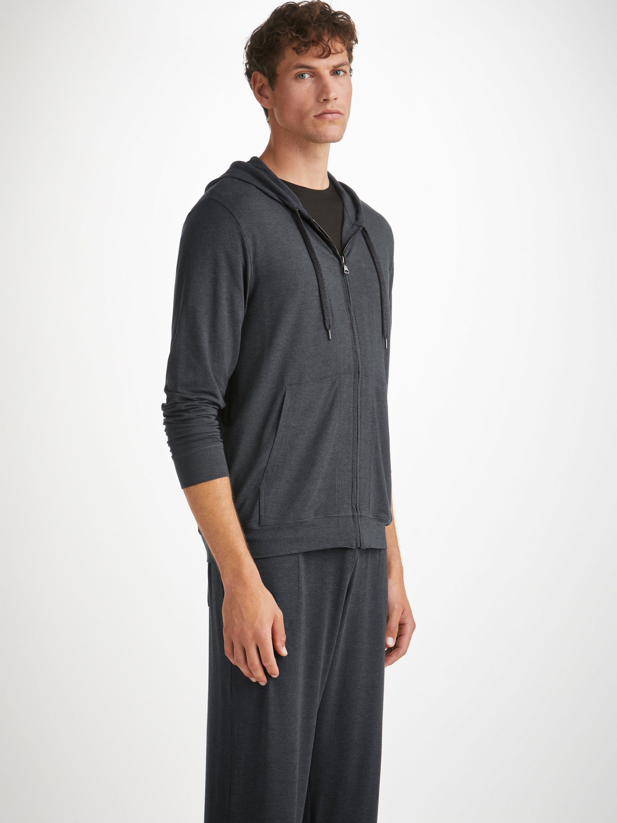 Men's Jersey Hoodie Marlowe Micro Modal Anthracite