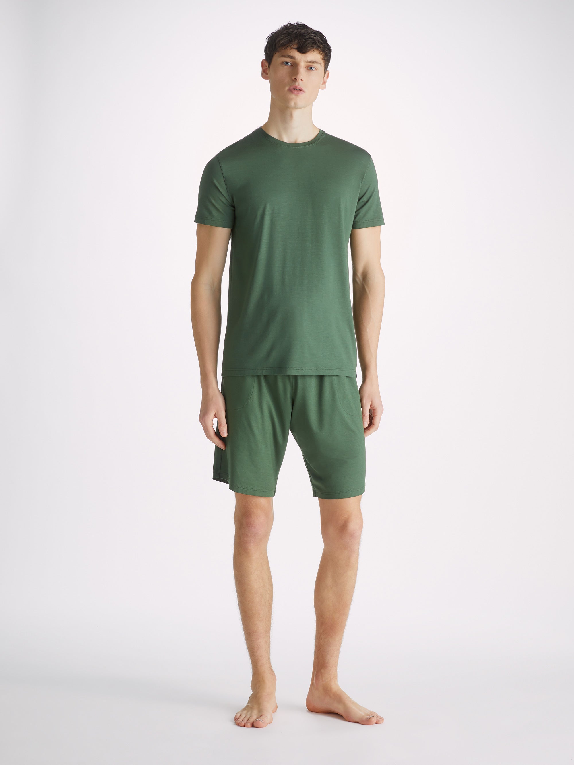 Men's Lounge Shorts Basel Micro Modal Stretch Hunter Green