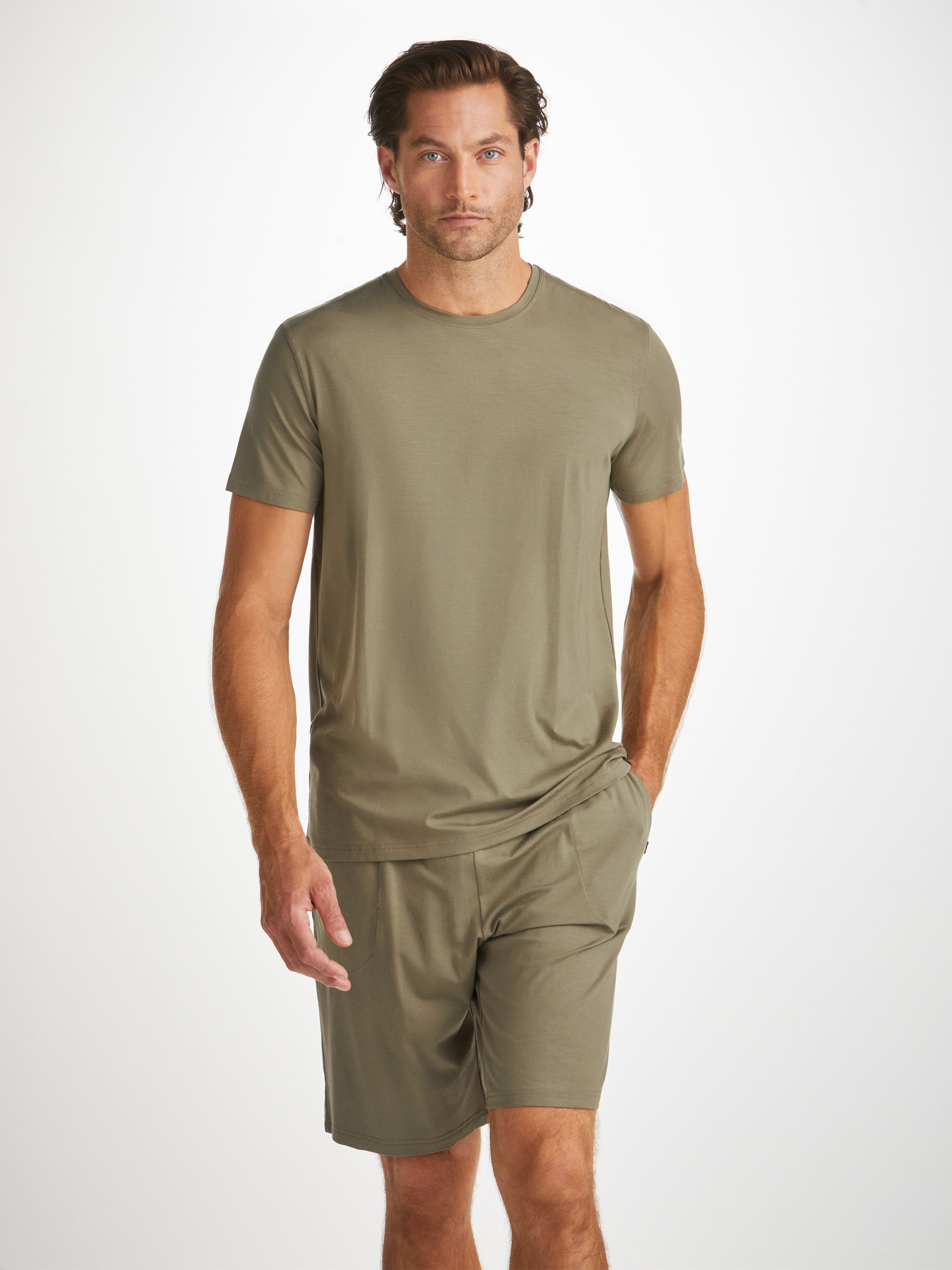 Men's Lounge Shorts Basel Micro Modal Stretch Khaki