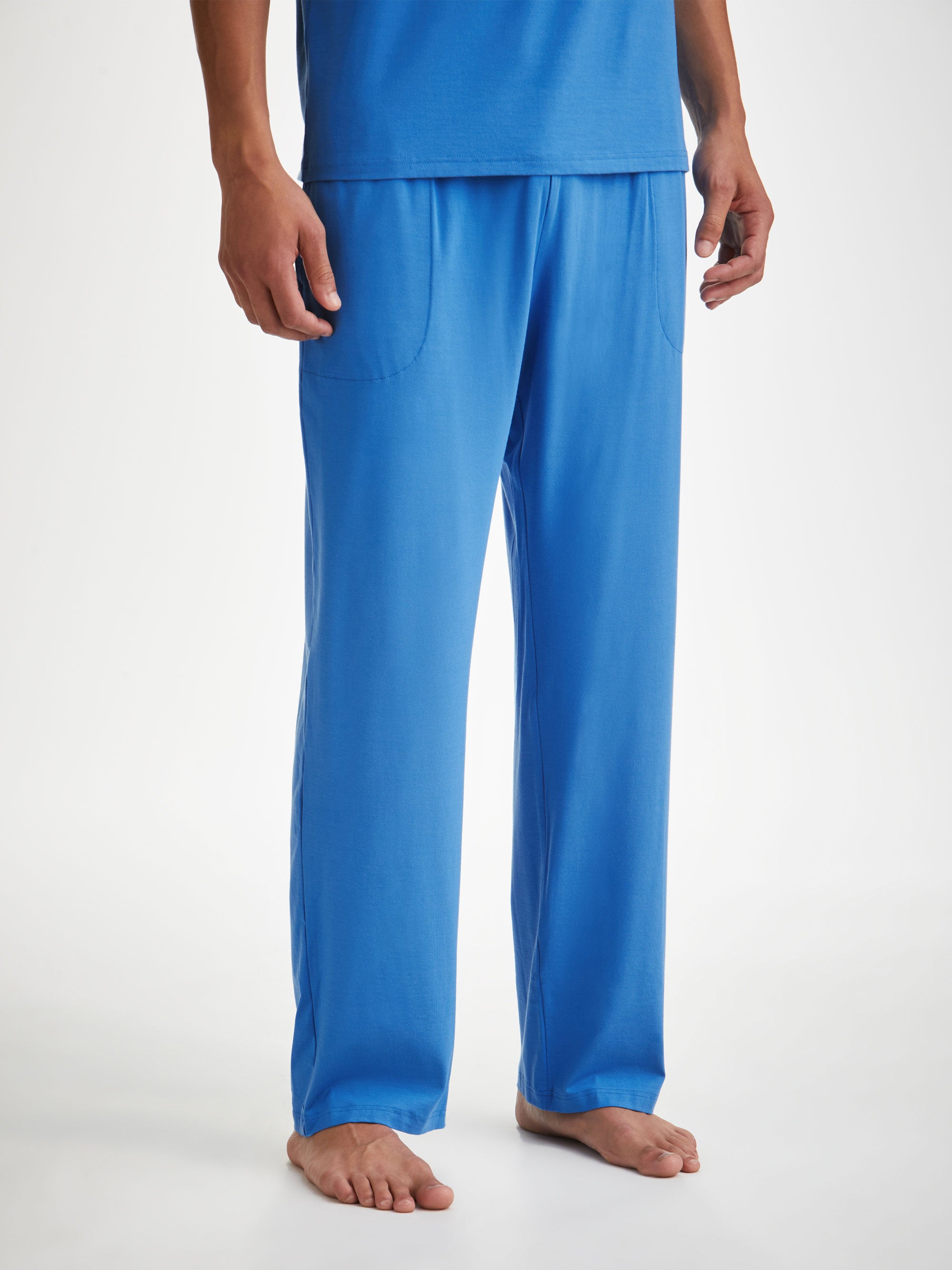 Men's Lounge Trousers Basel Micro Modal Stretch Azure Blue