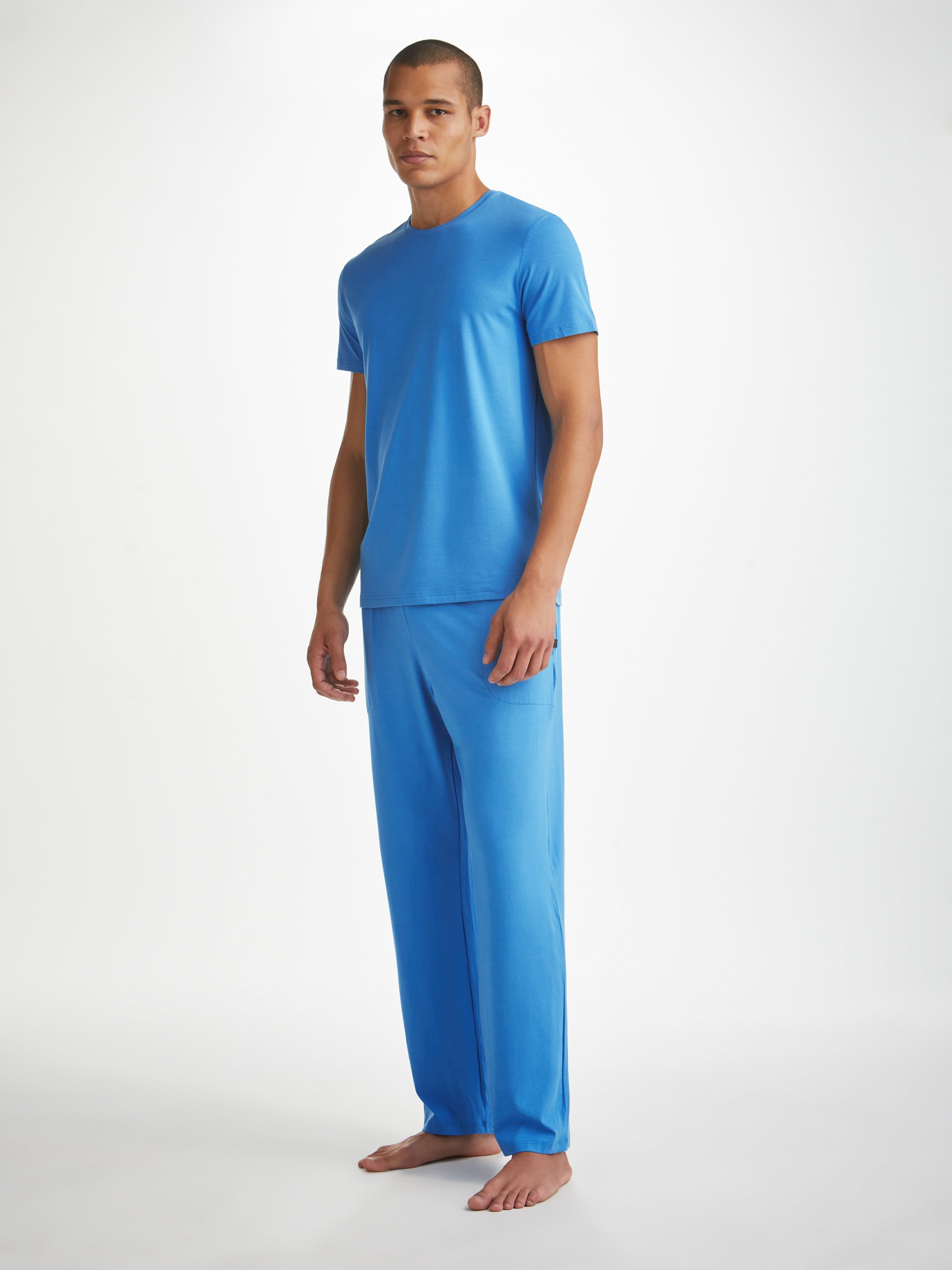 Men's Lounge Pants Basel Micro Modal Stretch Azure Blue