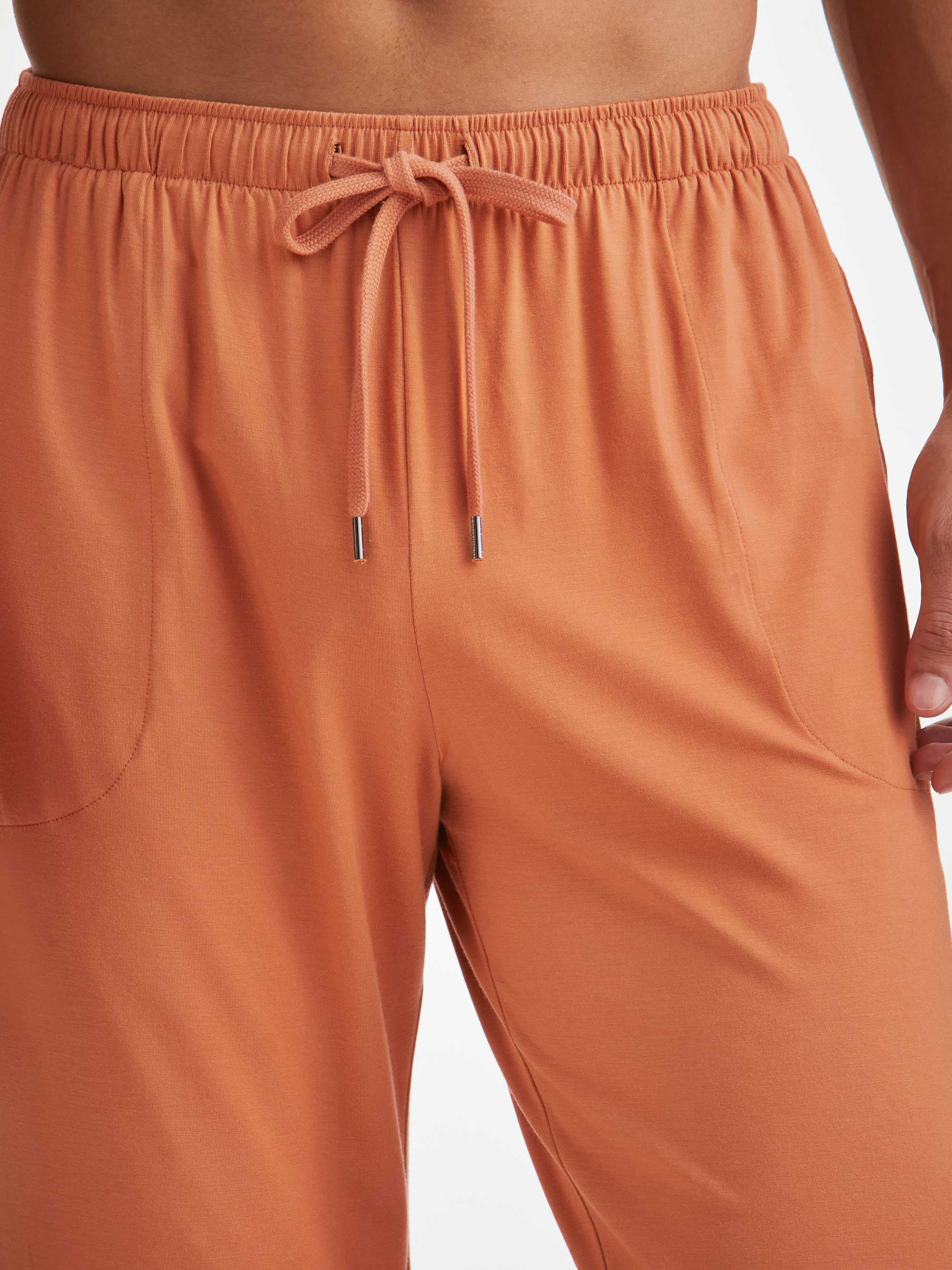 Men's Lounge Trousers Basel Micro Modal Stretch Terracotta