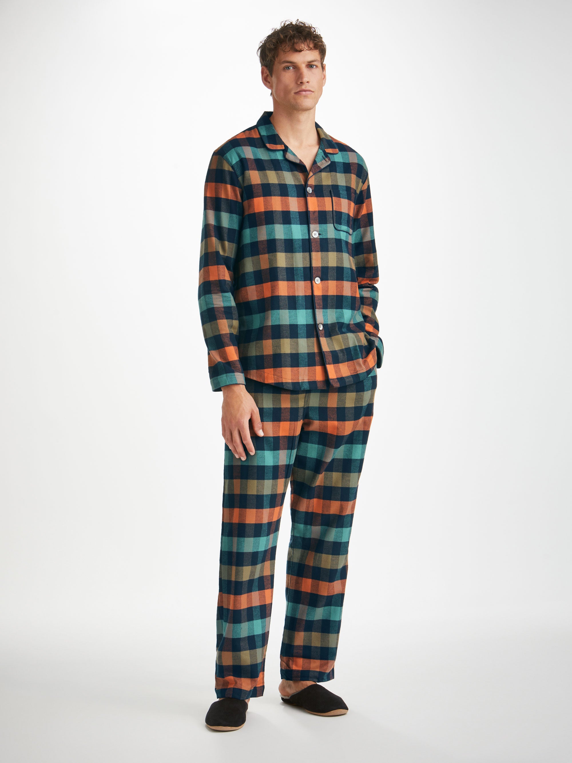 Men's Modern Fit Pajamas Kelburn 40 Brushed Cotton Multi