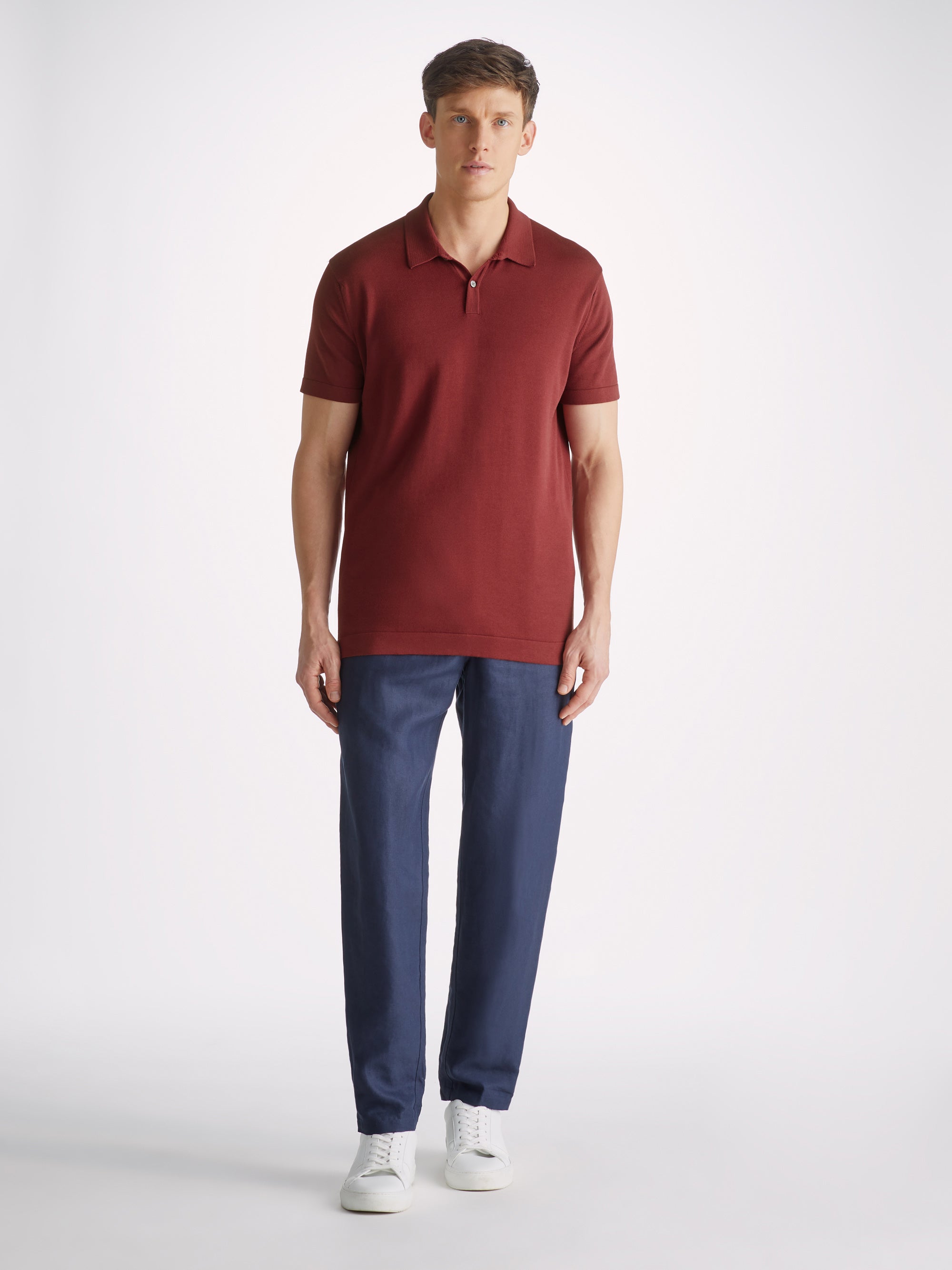 Men's Polo Shirt Jacob Sea Island Cotton Burgundy