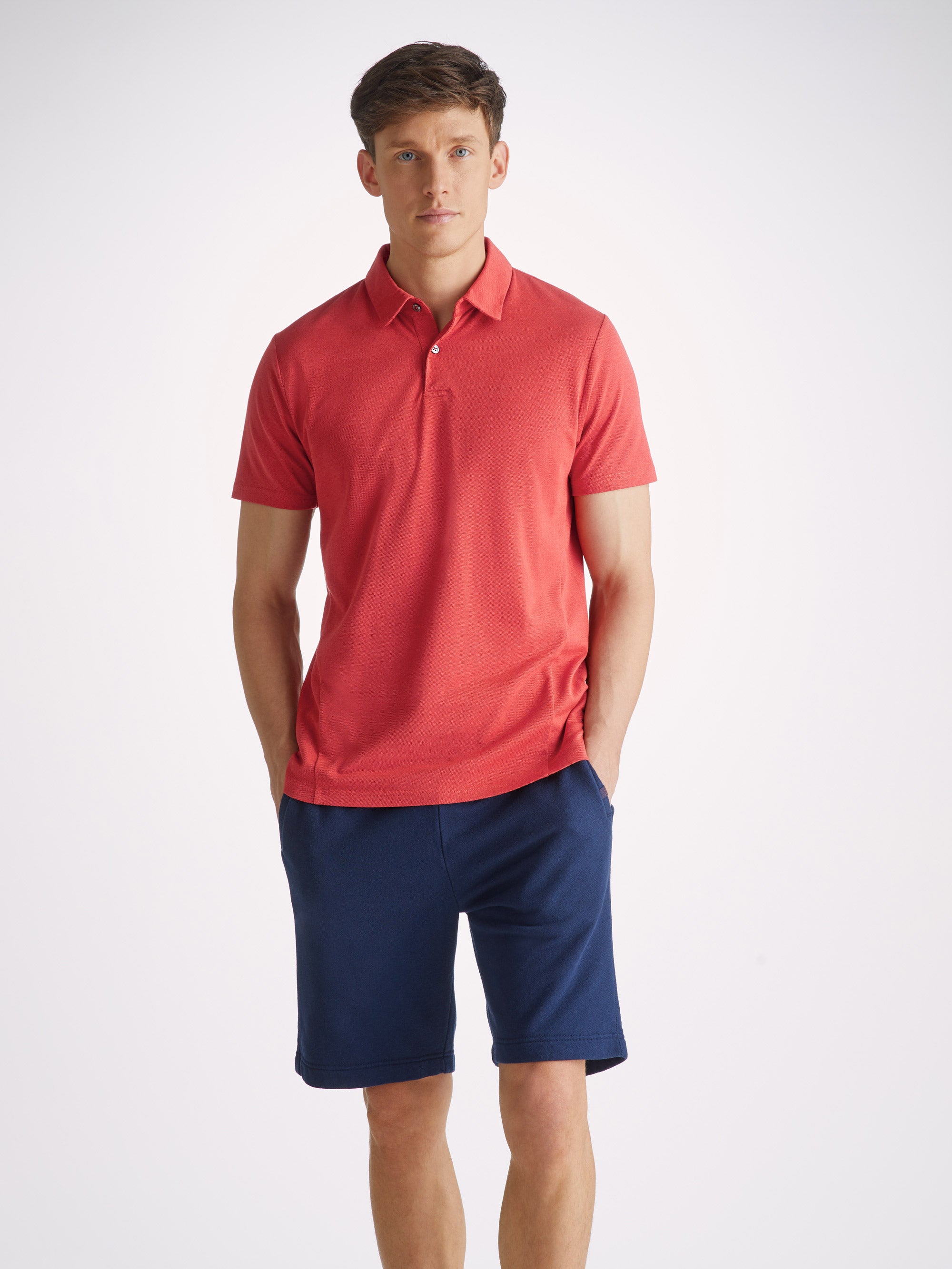 Men's Polo Shirt Ramsay Pique Cotton Lyocell Red