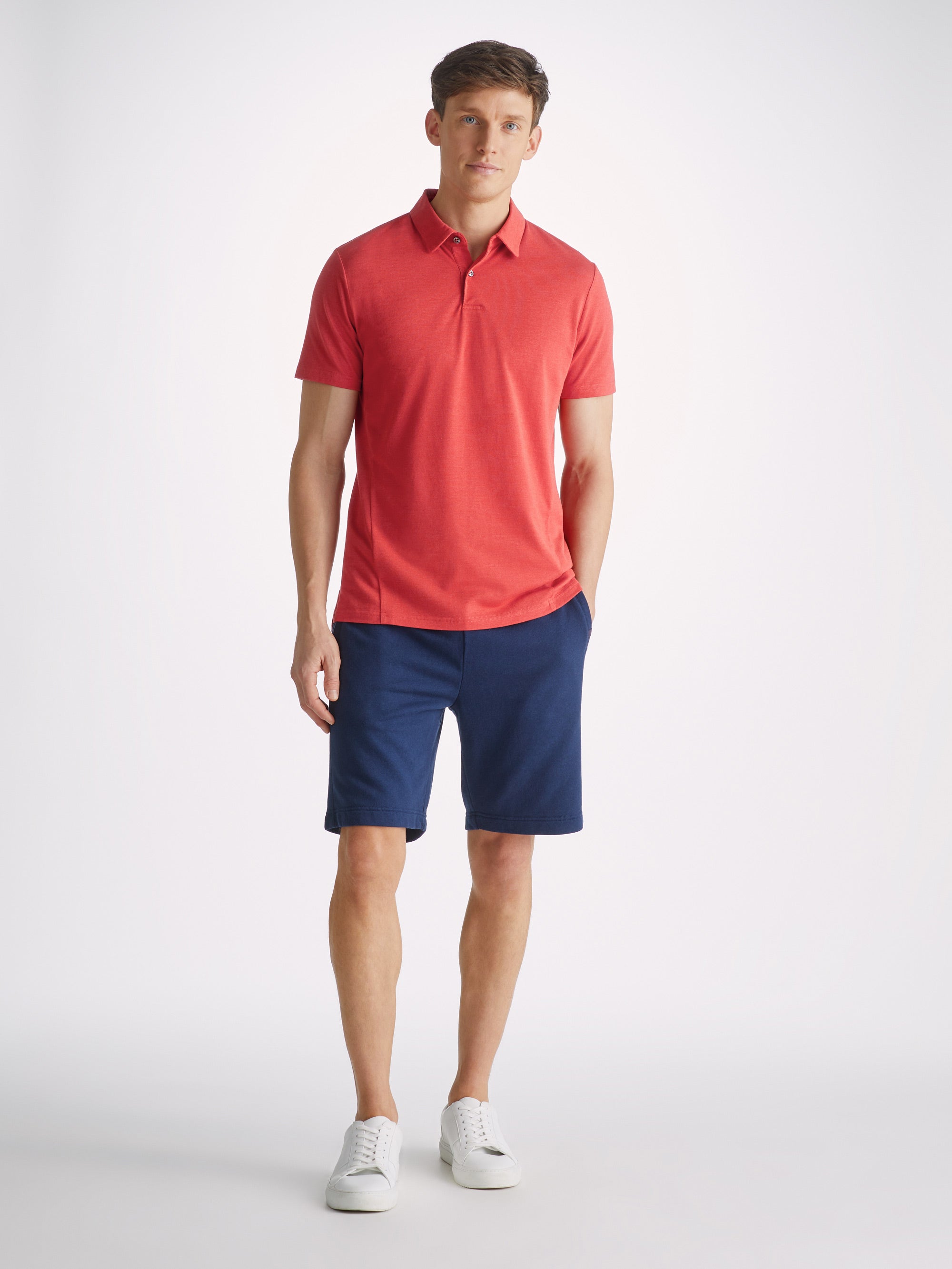 Men's Polo Shirt Ramsay Pique Cotton Lyocell Red