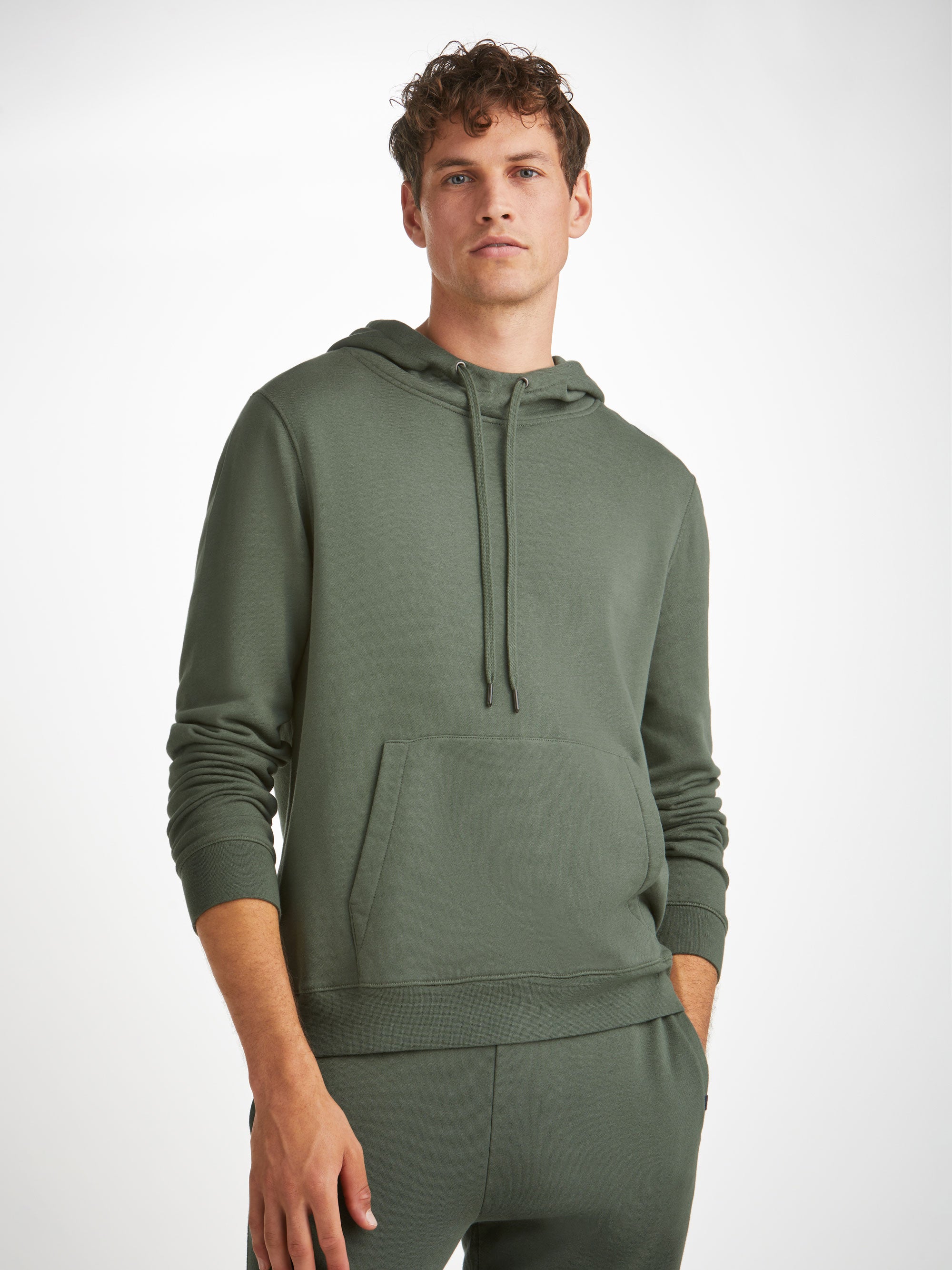 Men's Pullover Hoodie Quinn Cotton Modal Soft Green