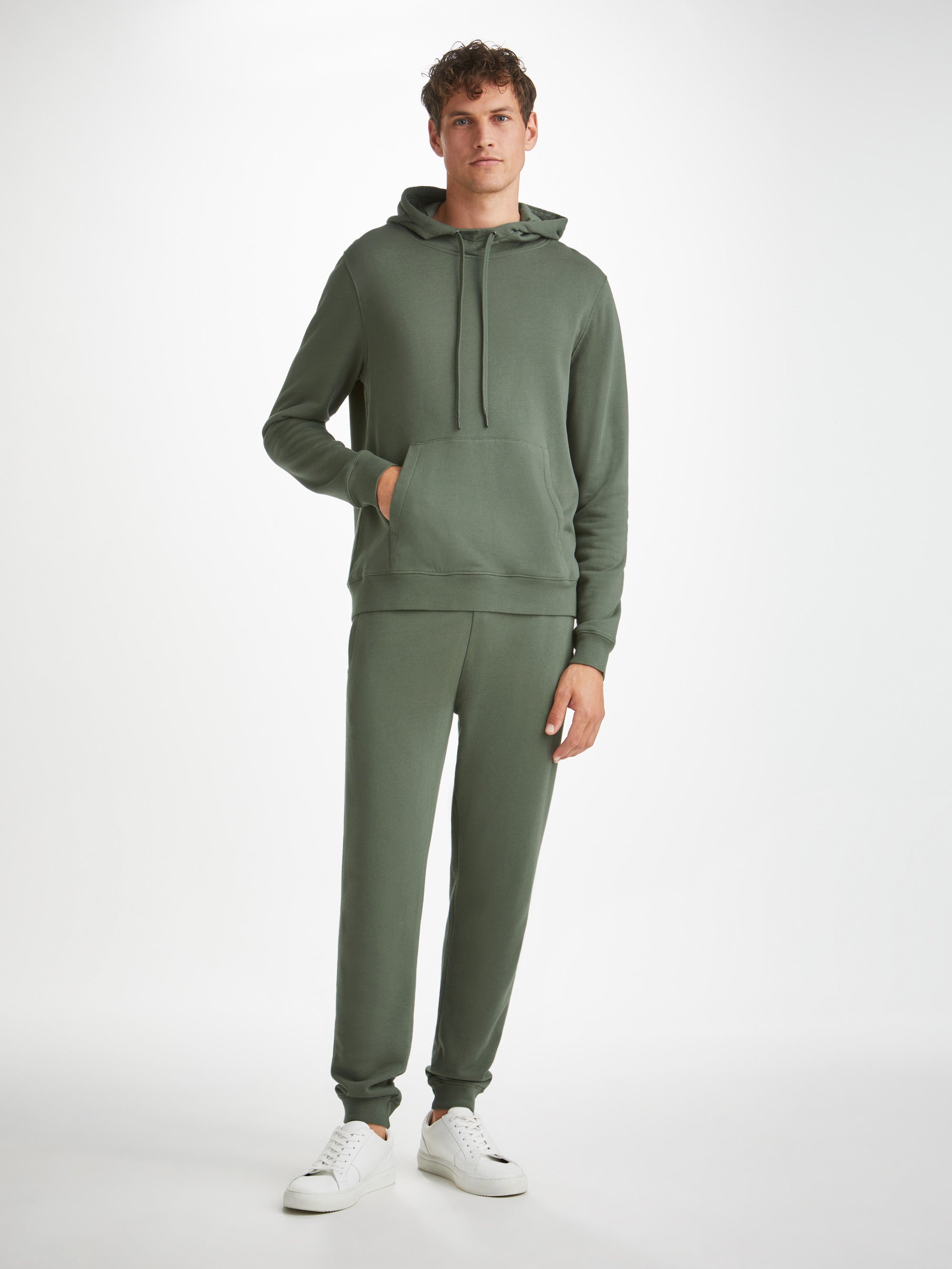 Men's Pullover Hoodie and Sweatpants Quinn Cotton Modal Soft Green