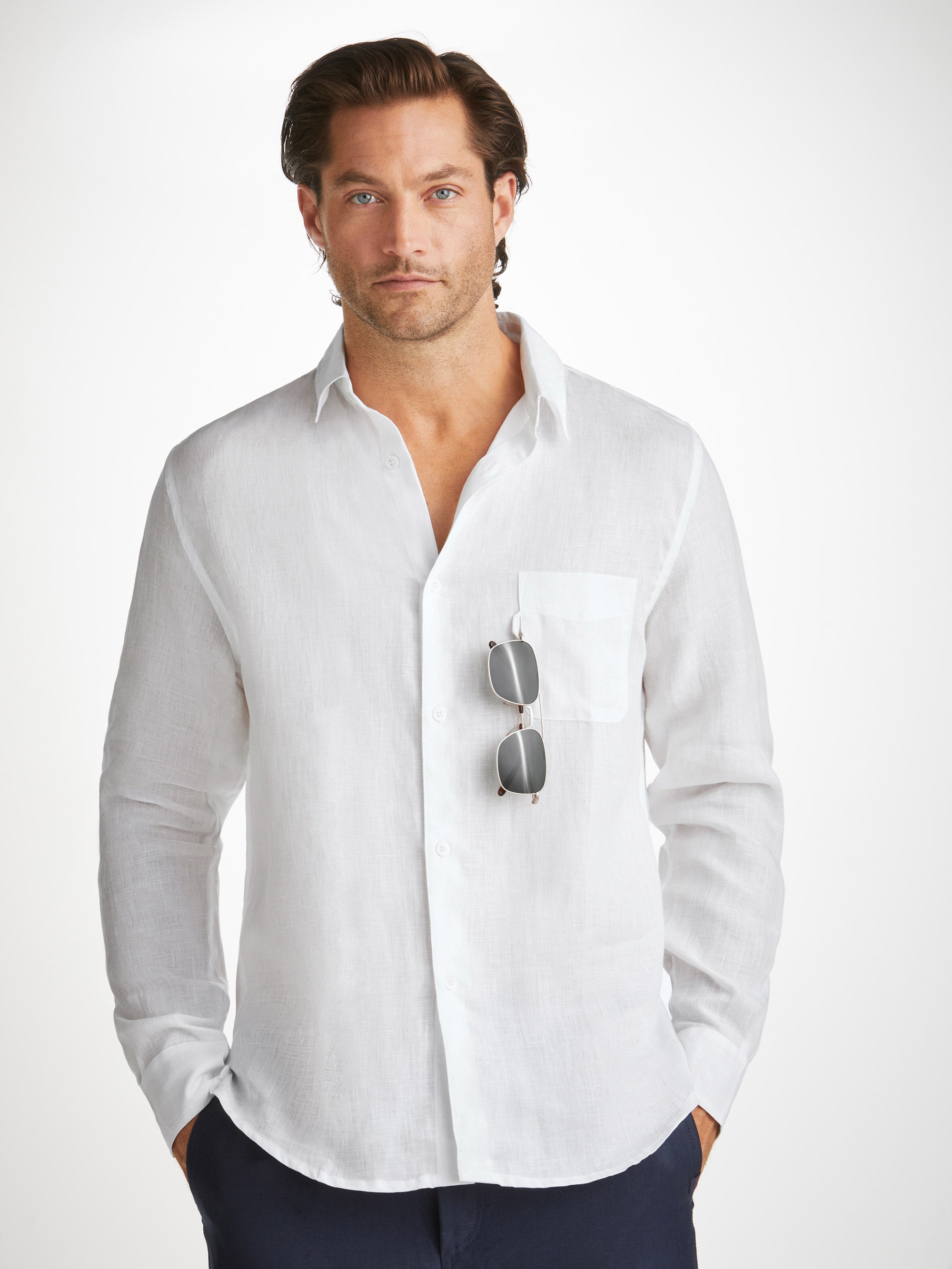 Men's Shirt Monaco Linen White