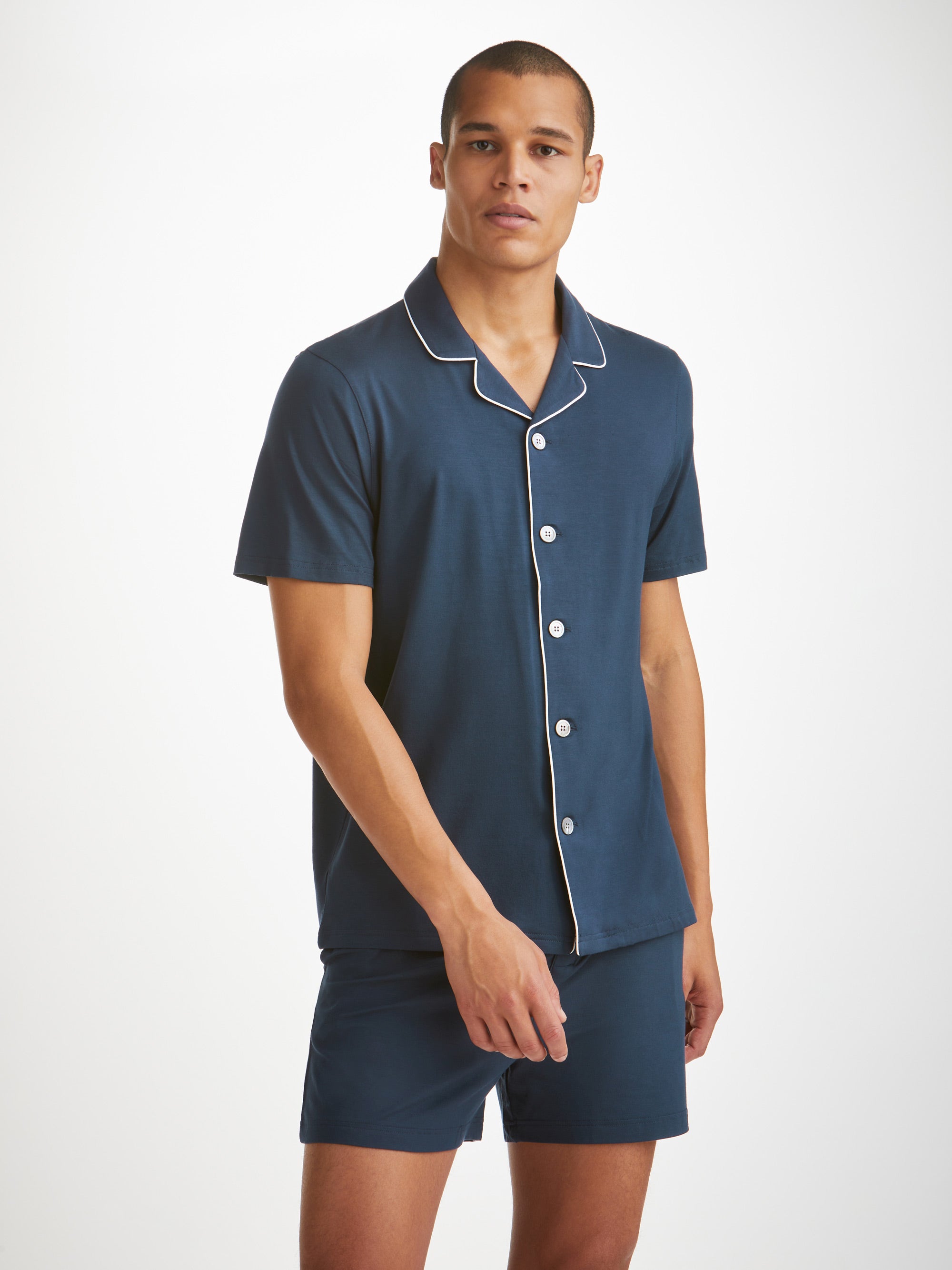 Men's Short Pyjamas Basel Micro Modal Stretch Navy