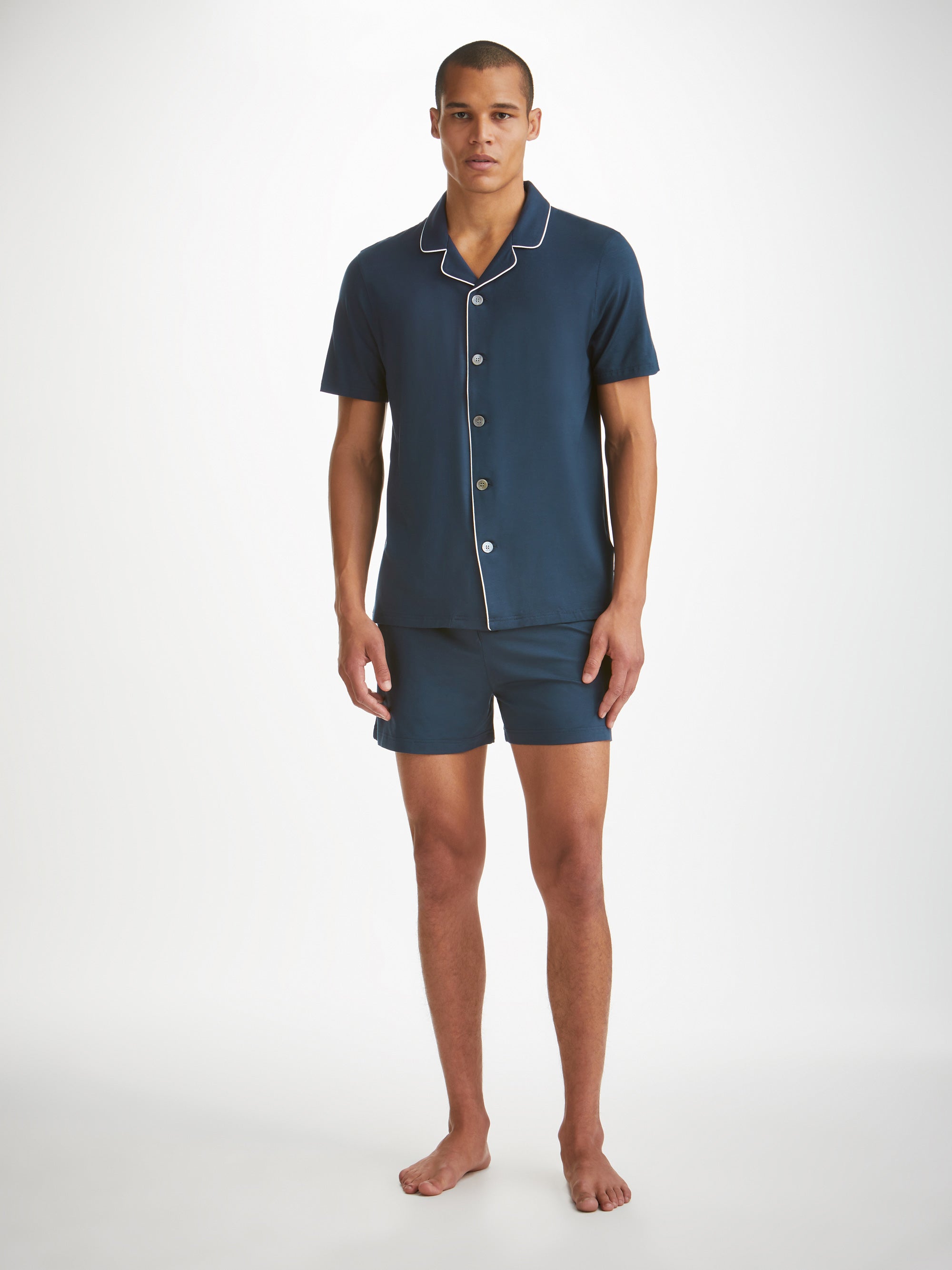 Men's Short Pyjamas Basel Micro Modal Stretch Navy