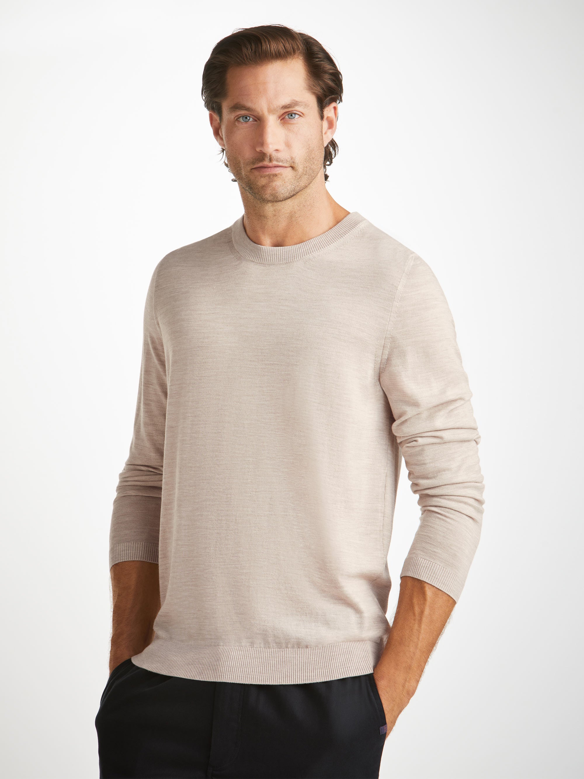 Men's Sweater Orson Merino Wool Oat