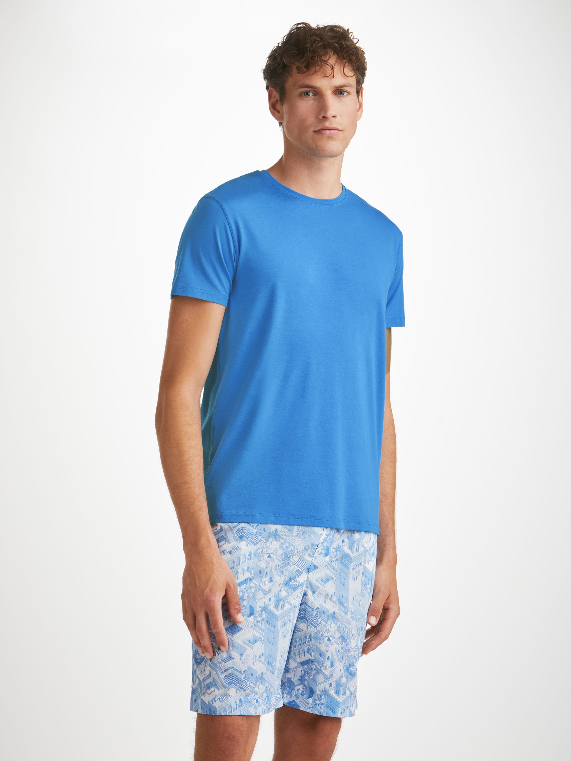 Men's T-Shirt Basel Micro Modal Stretch Azure Blue